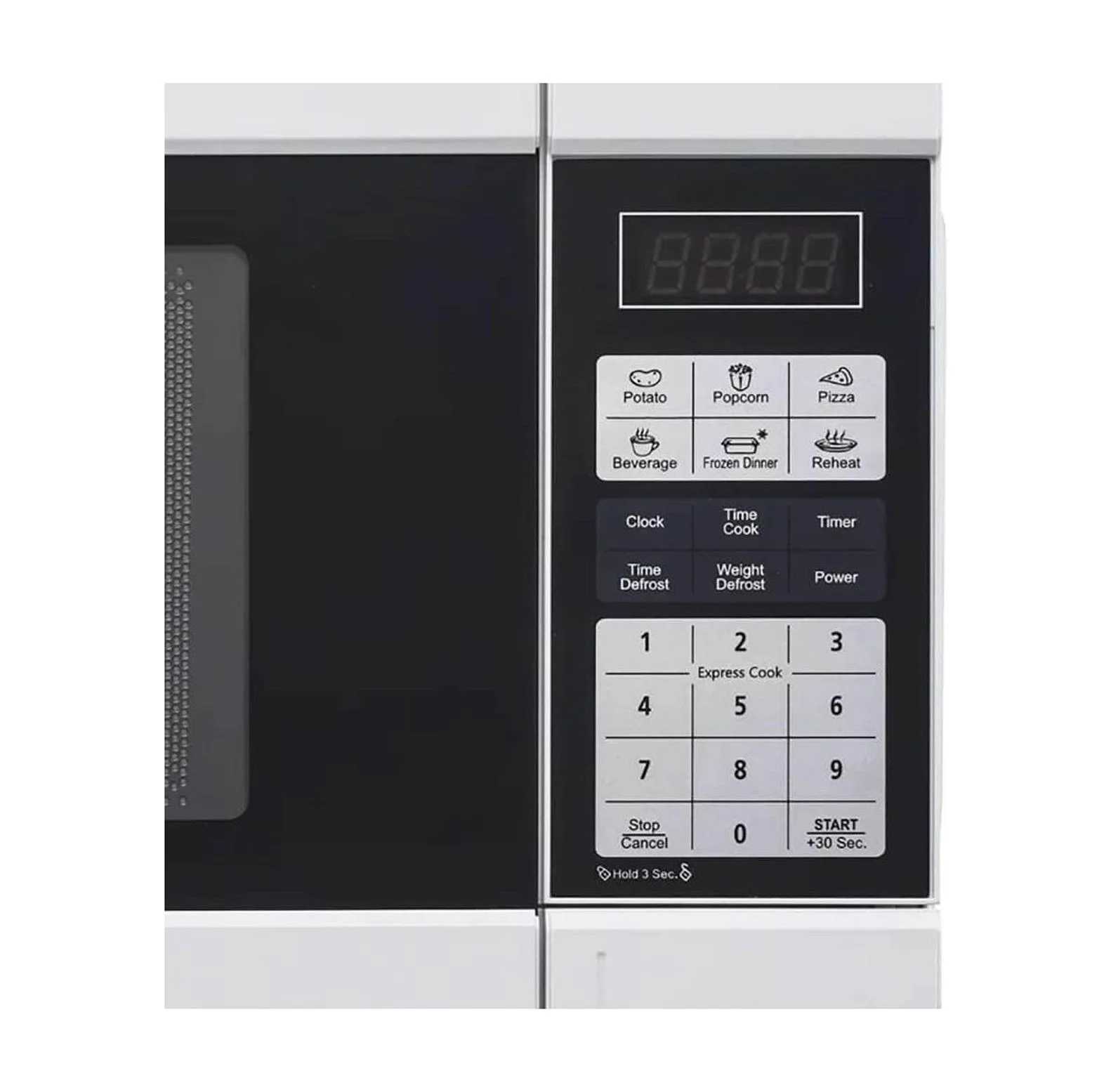 BULYAXIA 0.9 cu. ft. 900 watts Microwave Oven Counter Top Touch pad 10 Power Level, Speed defrost setting, Cook/defrost by weight, Digital clock/timer, Child safety lock, in White