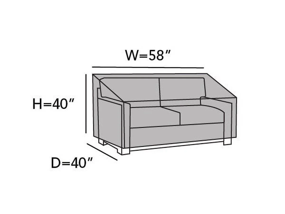 Covermates Outdoor Patio Sofa Cover - Heavy-Duty Polyester, Weather Resistant, Drawcord Hem, Seating and Chair Covers, 58W x 40D x 40H, Ripstop Tan
