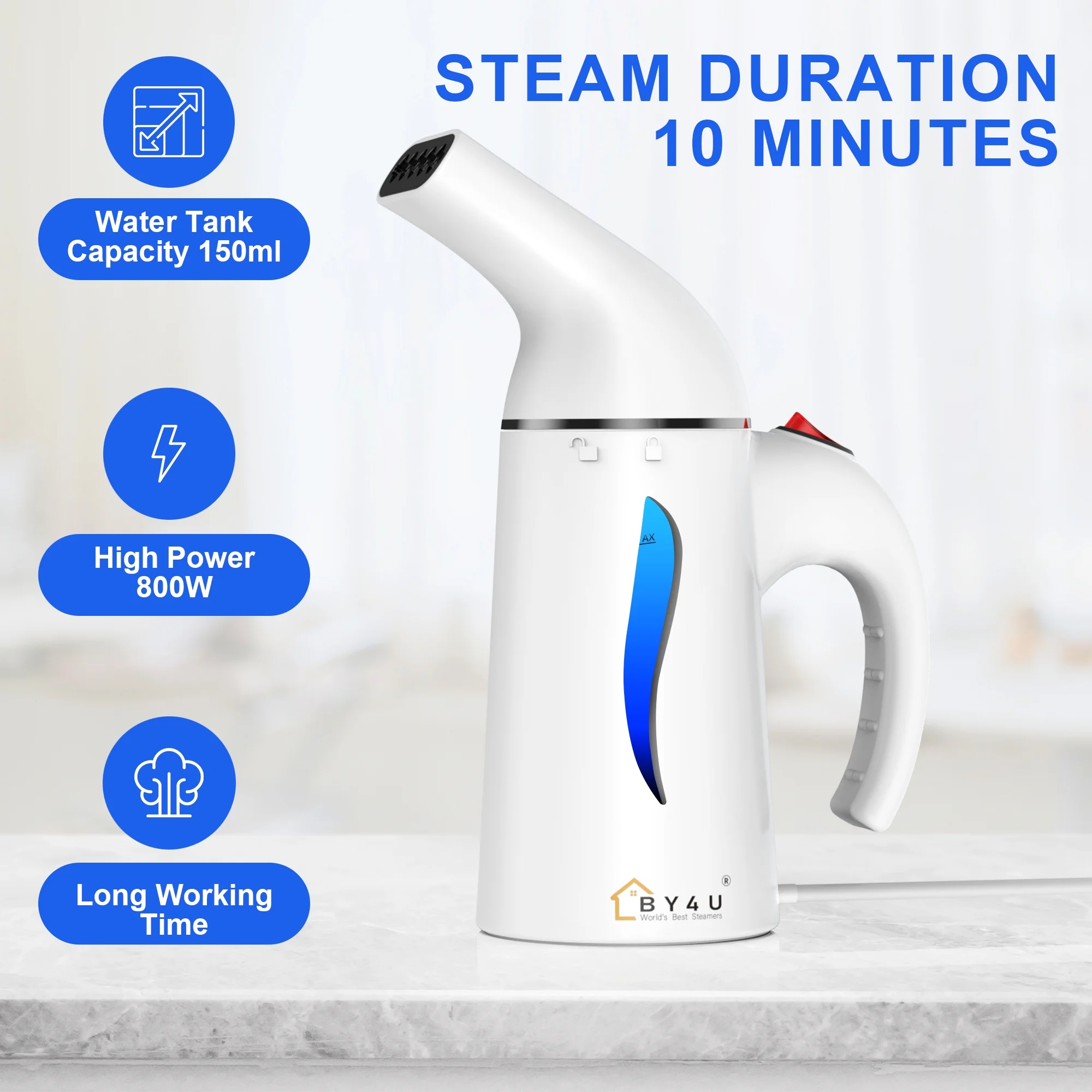 Handheld Steamer for Clothes,800W Strong Penetrating Portable Garment Steam Iron for Travel and Home,Wrinkles Remover for fabric Clothing,150ml,Fast Heating with Auto Shut Off and Leak Proof Design