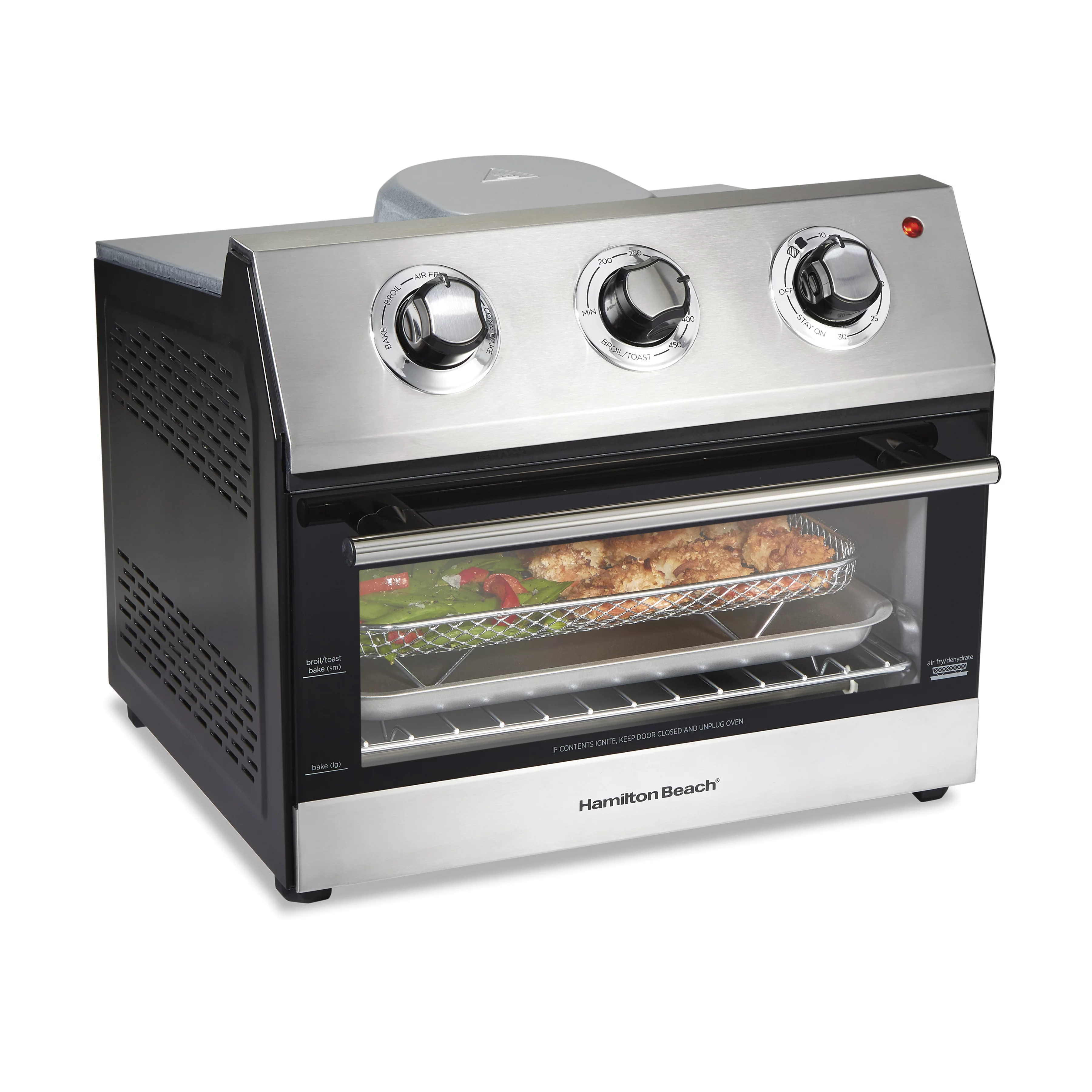 Hamilton Beach Air Fryer Toaster Oven, 6 Slice Capacity, Black & Stainless Steel, 31222