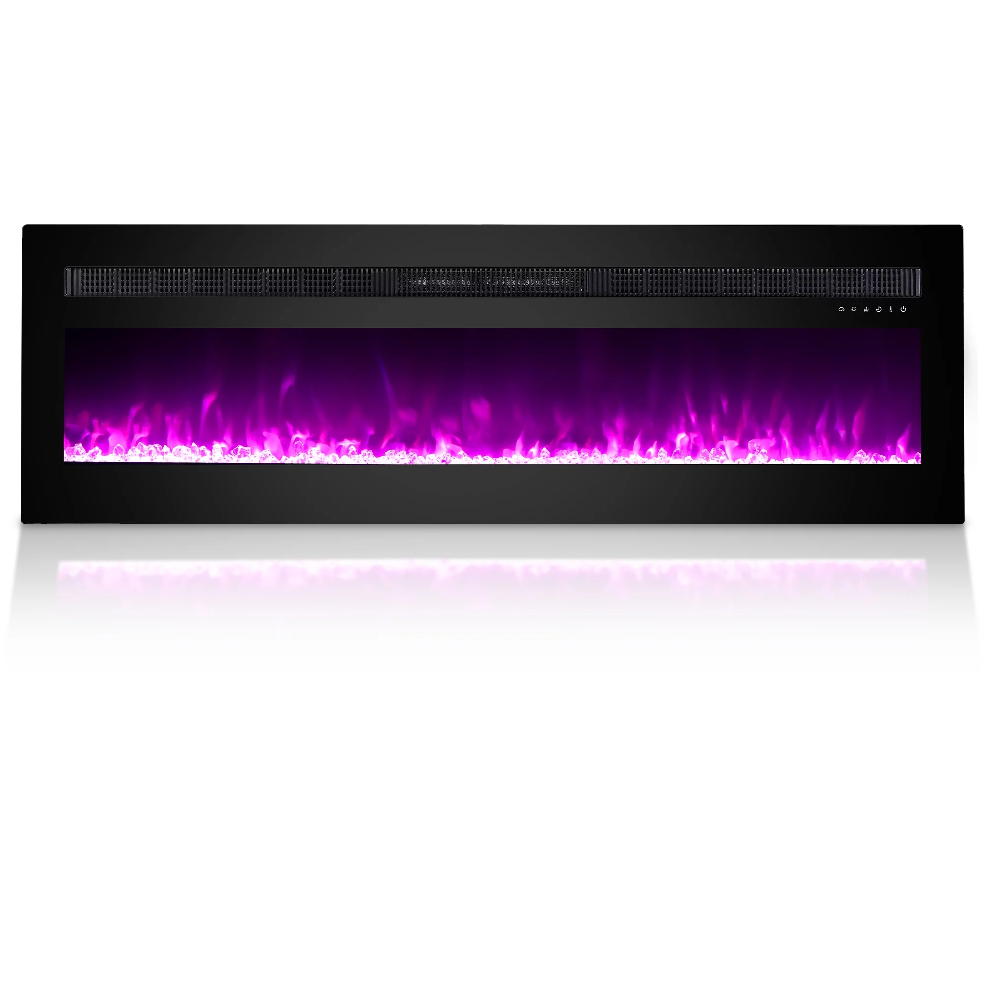 CozyHom 60 Inch Electric Fireplace Recessed Wall Mounted Electric Fireplace Inserts, Adjustable Flame Colors & Temp Fireplace with Touch Screen and Remote Control
