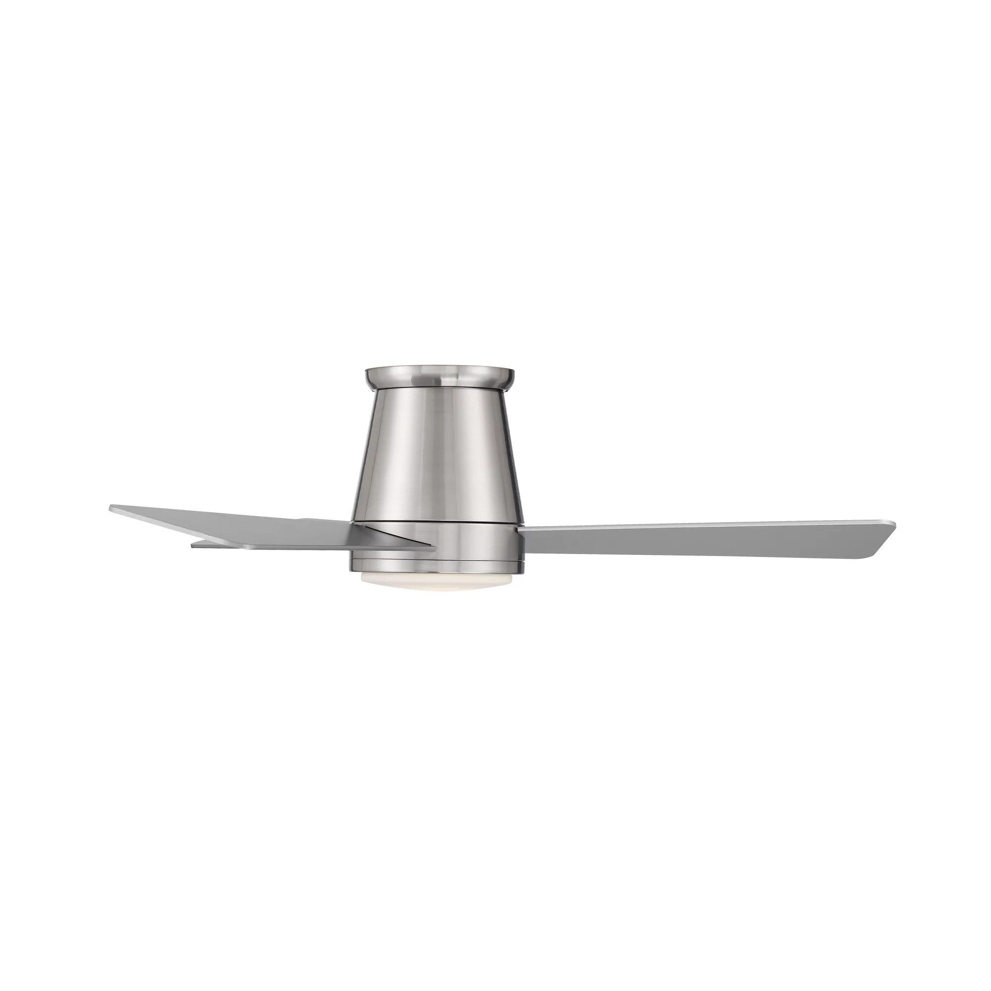 Hug Indoor and Outdoor 3-Blade Smart Flush Mount Ceiling Fan 44in Brushed Nickel with 3000K LED Light Kit and Remote Control