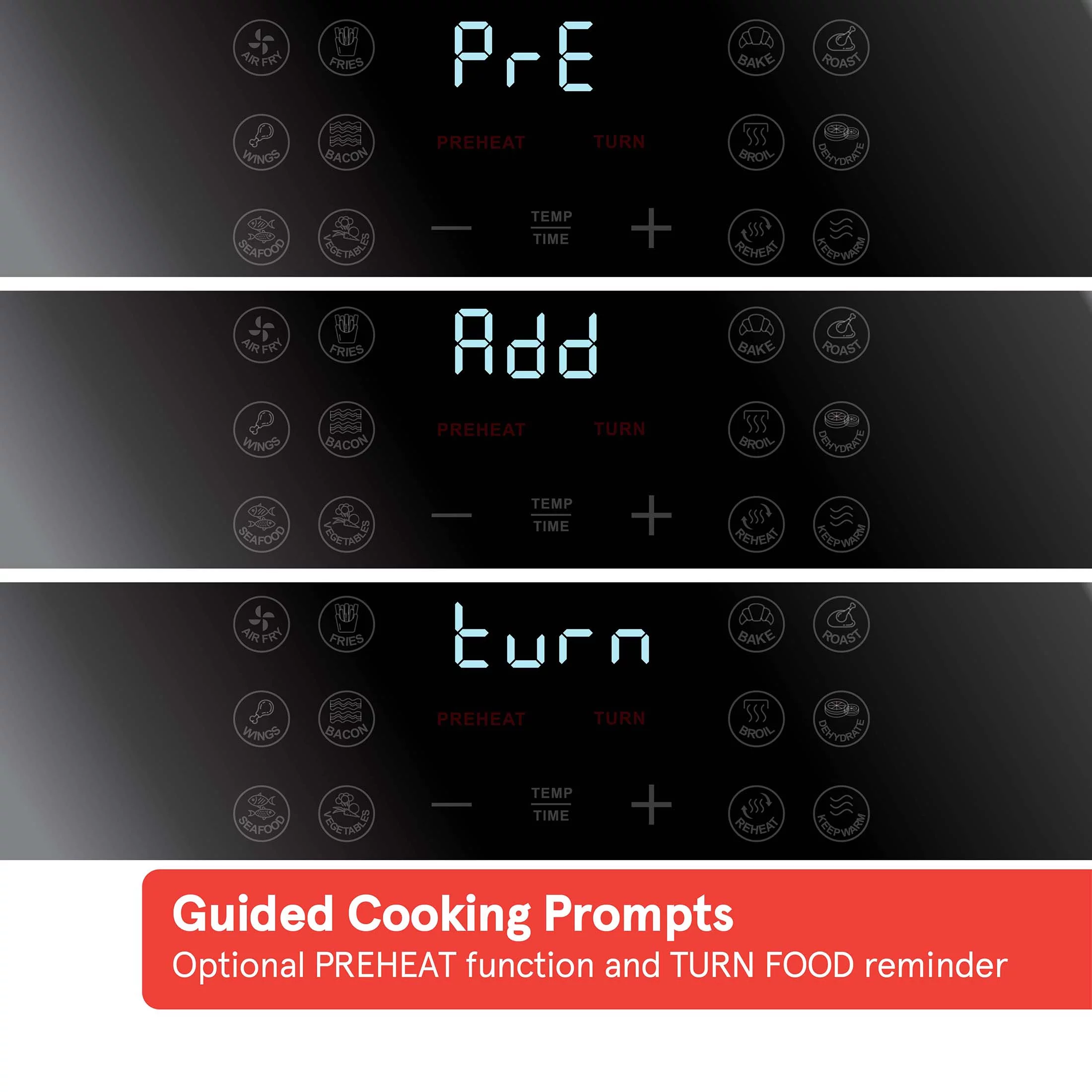Gourmia 6-Qt Digital Air Fryer with Guided Cooking, Black GAF686, New, 13.2 H
