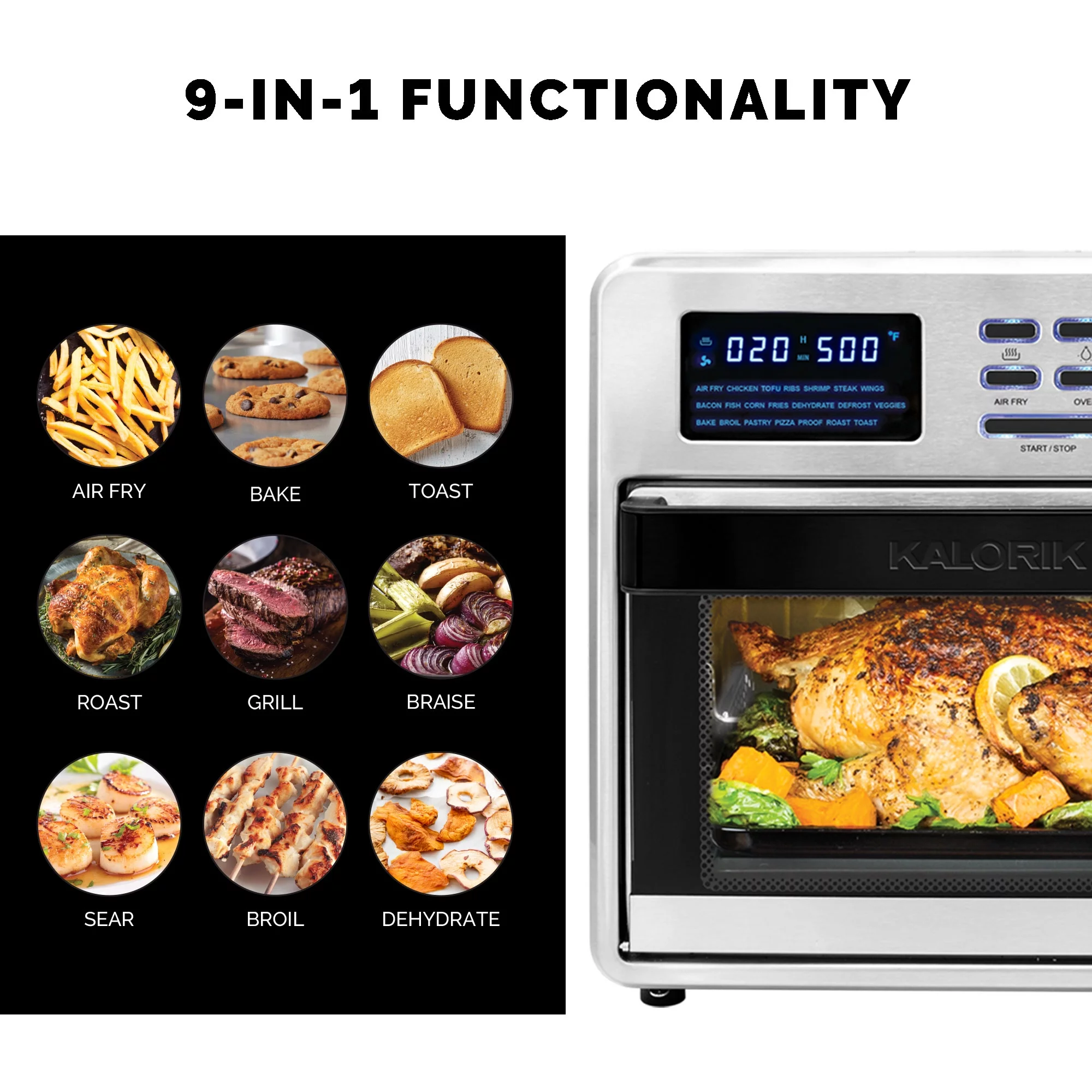 Kalorik Maxx 9-in-1 16 Quart Digital Air Fryer Oven AFO 50932 OW
