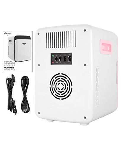 Cooluli Classic Pink 10 Liter Compact Portable Cooler Warmer Mini Fridge for Bedroom, Office, Dorm, Car - Great for Skincare & Cosmetics (110-240V/12V)