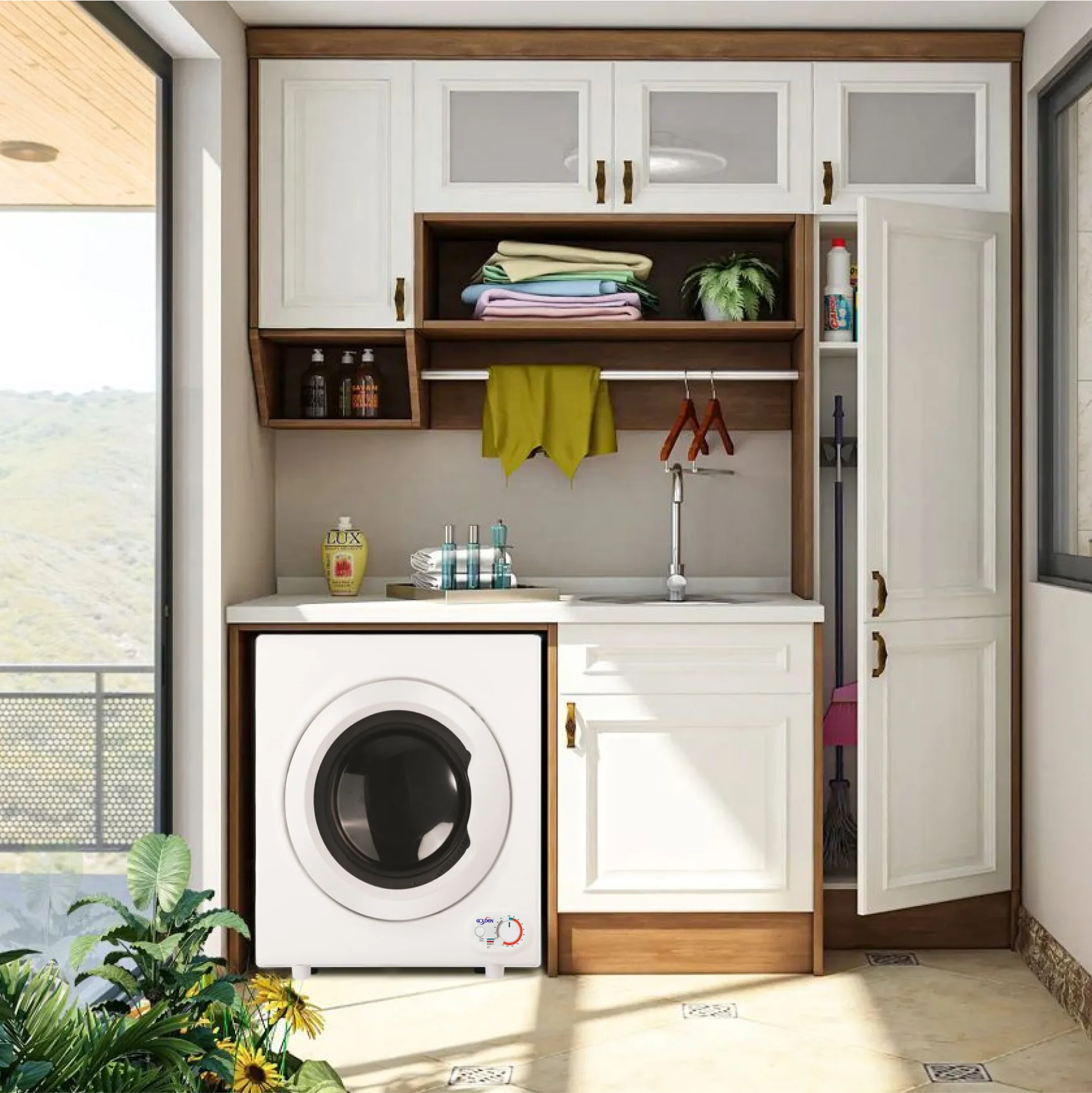 Golden 2.65 Cu ft. Portable Electric Stainless Steel Clothes Dryer, White