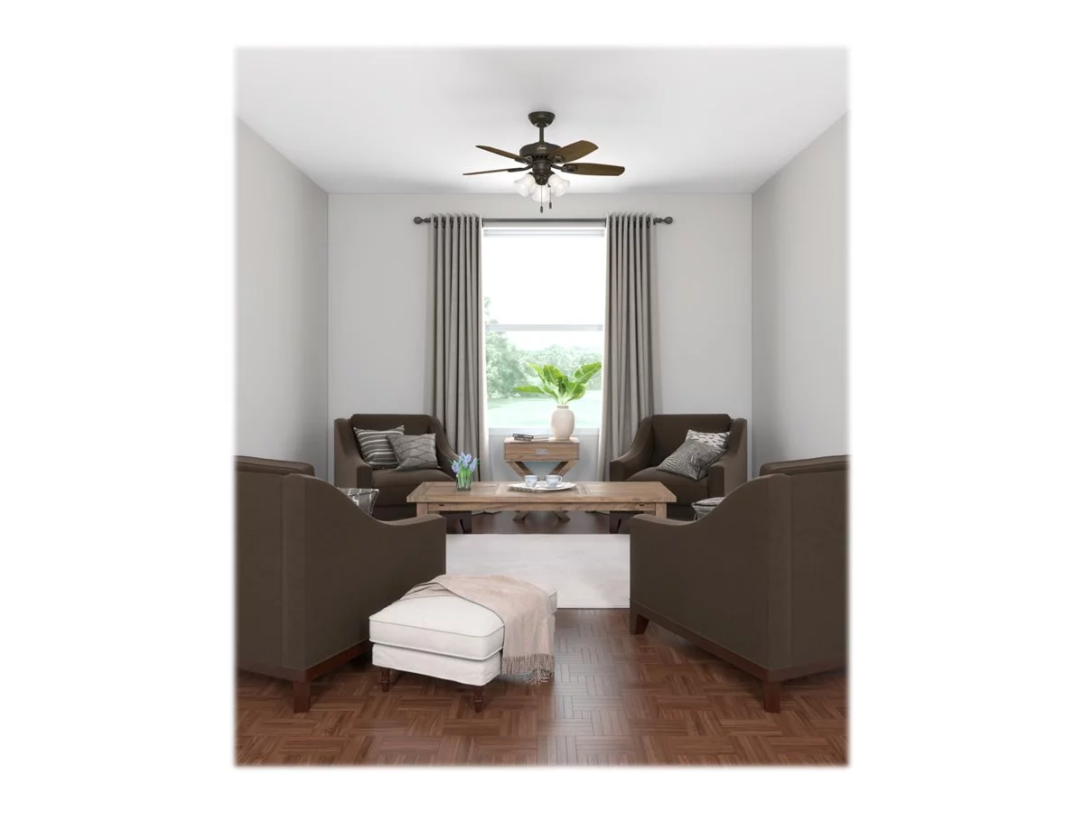 Hunter Builder 42' Ultra Quiet Ceiling Fan w/ Lights and Pull Chain, New Bronze