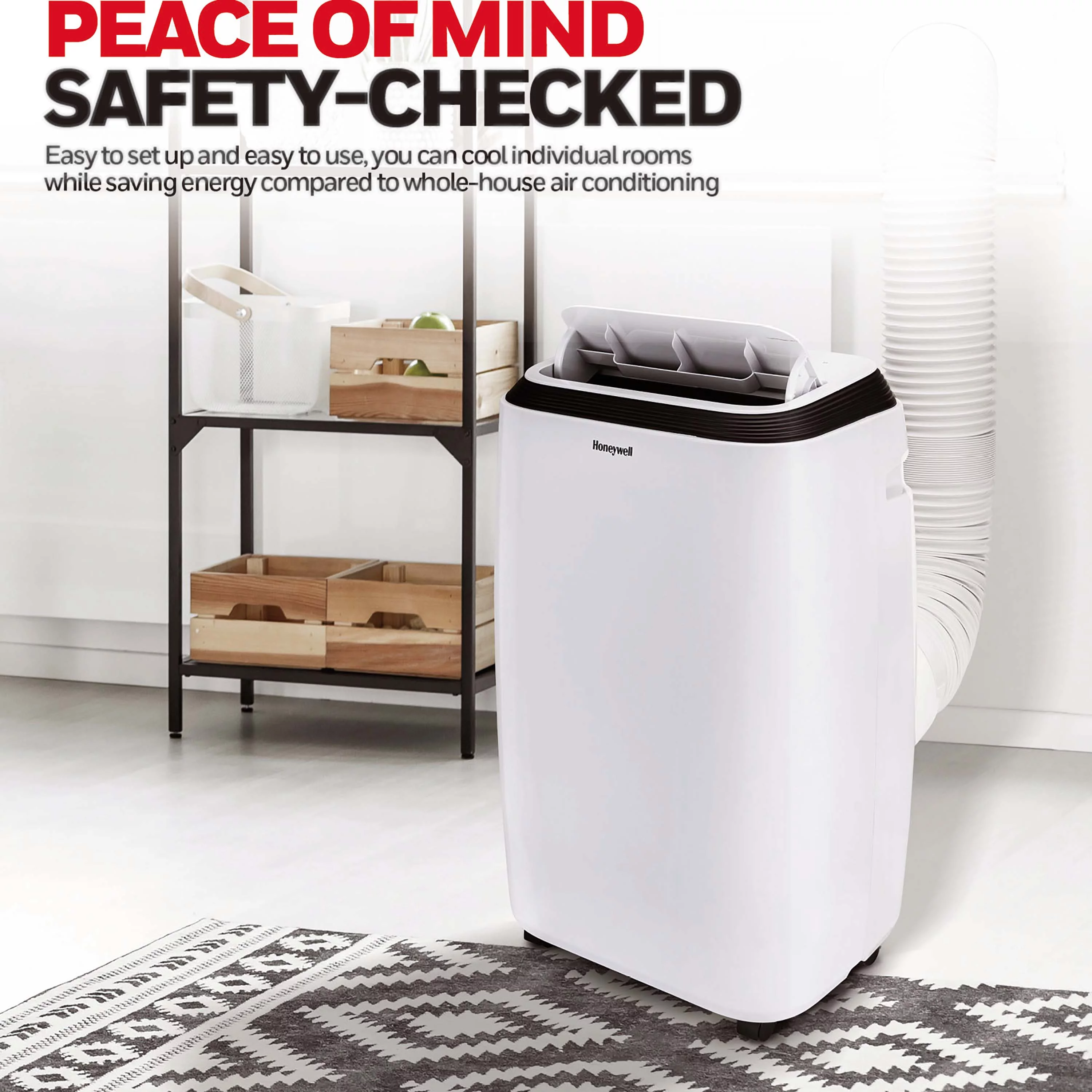 Honeywell 13,000 BTU Portable Air Conditioner, Fan and Dehumidifier, Includes Full Window Installation Kit and Drain Tube, HM4CESAWK0