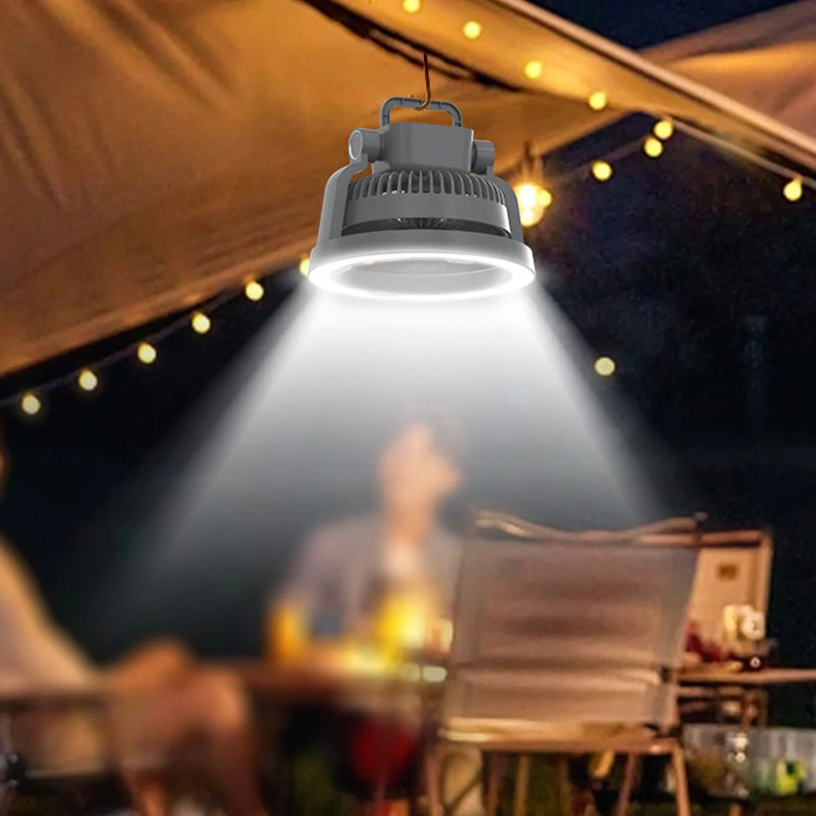 Fnyoxu Outdoor Tent Fan Light Outdoor Camping and Picnic Dual-purpose Lighting Multifunctional Fan Desktop Fan