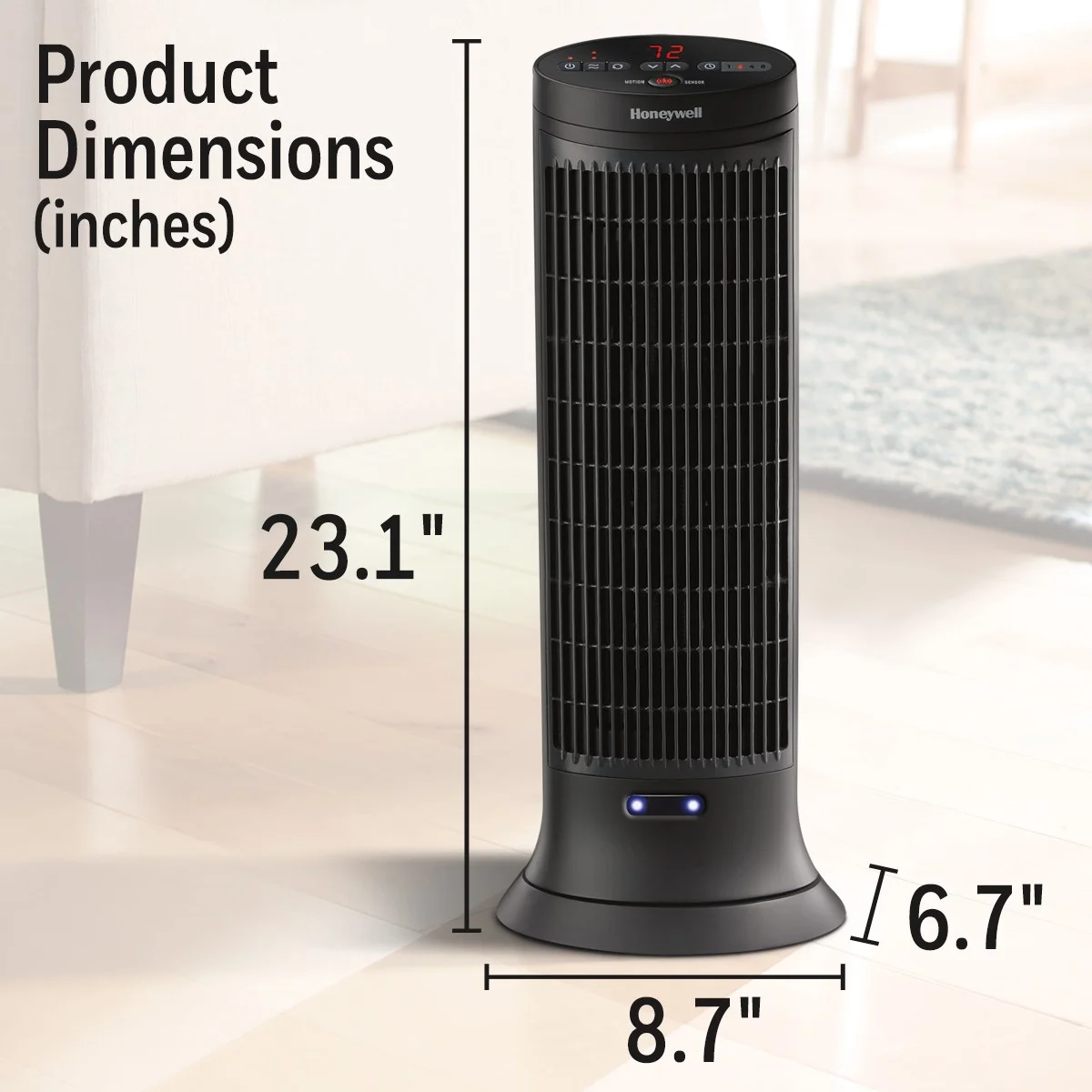 Honeywell Digital Ceramic Tower Heater with Motion Sensor, New, Black, HCE323V