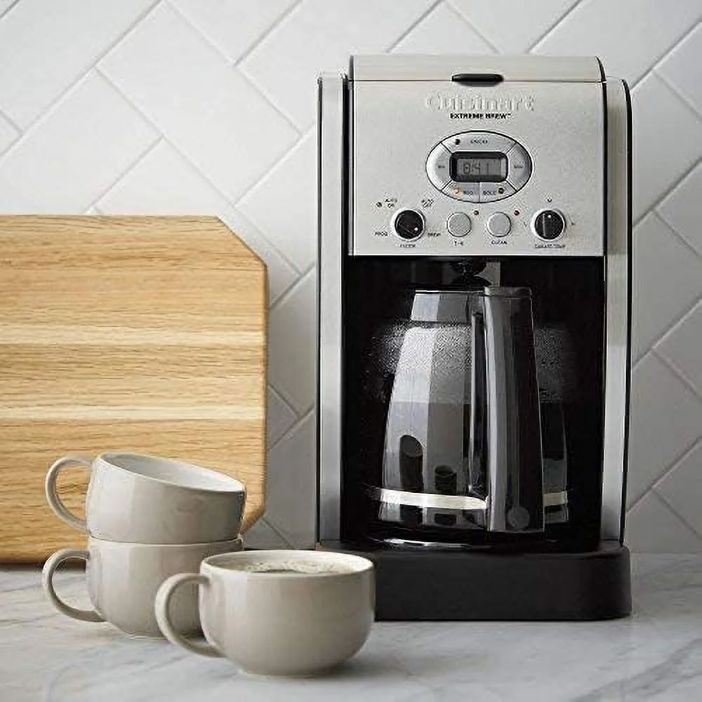 Cuisinart DCC- eme Brew 12-Cup Programmable Coffeemaker, Black/Stainless Steel,Silver Coffeemaker 12-Cup