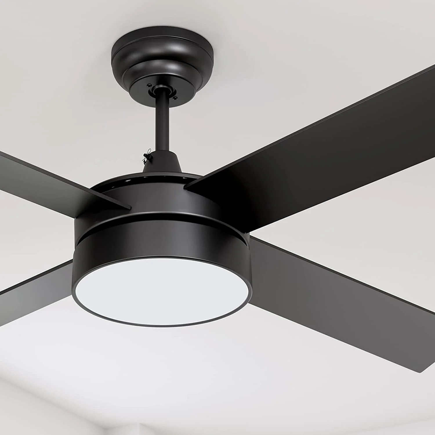 Adrinfly 44 in Intergrated LED Ceiling Fan Lighting with White ABS Blade,Easy to Operate, Suitable for Bedroom, Living Room and Kitchen