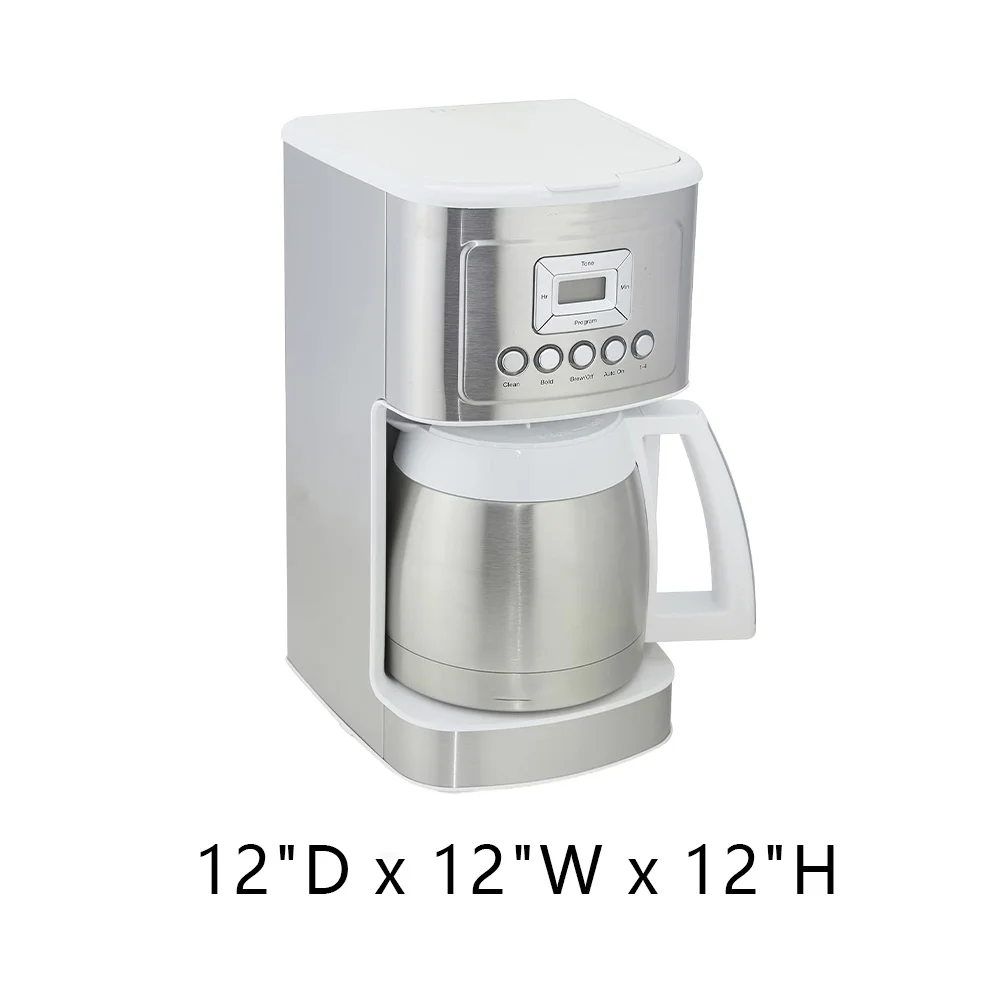 Coffee Maker Machine w/12-Cup Thermal, 24h Programmable, 2-Cup Carafe, White