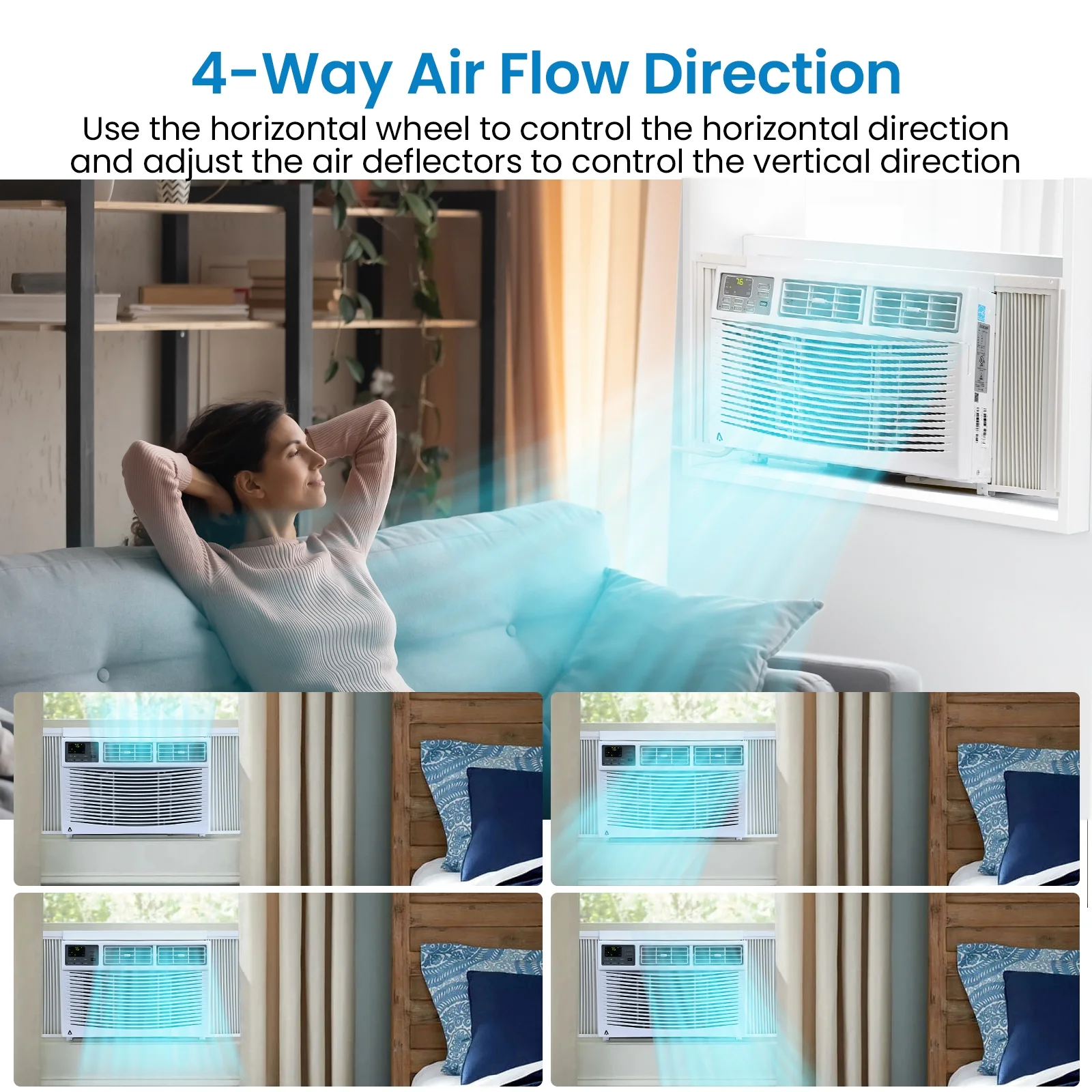 8000 BTU Air Conditioner, Smart Turbo Window Air Conditioner AC Unit with Remote/App Control and Dehumidification Function