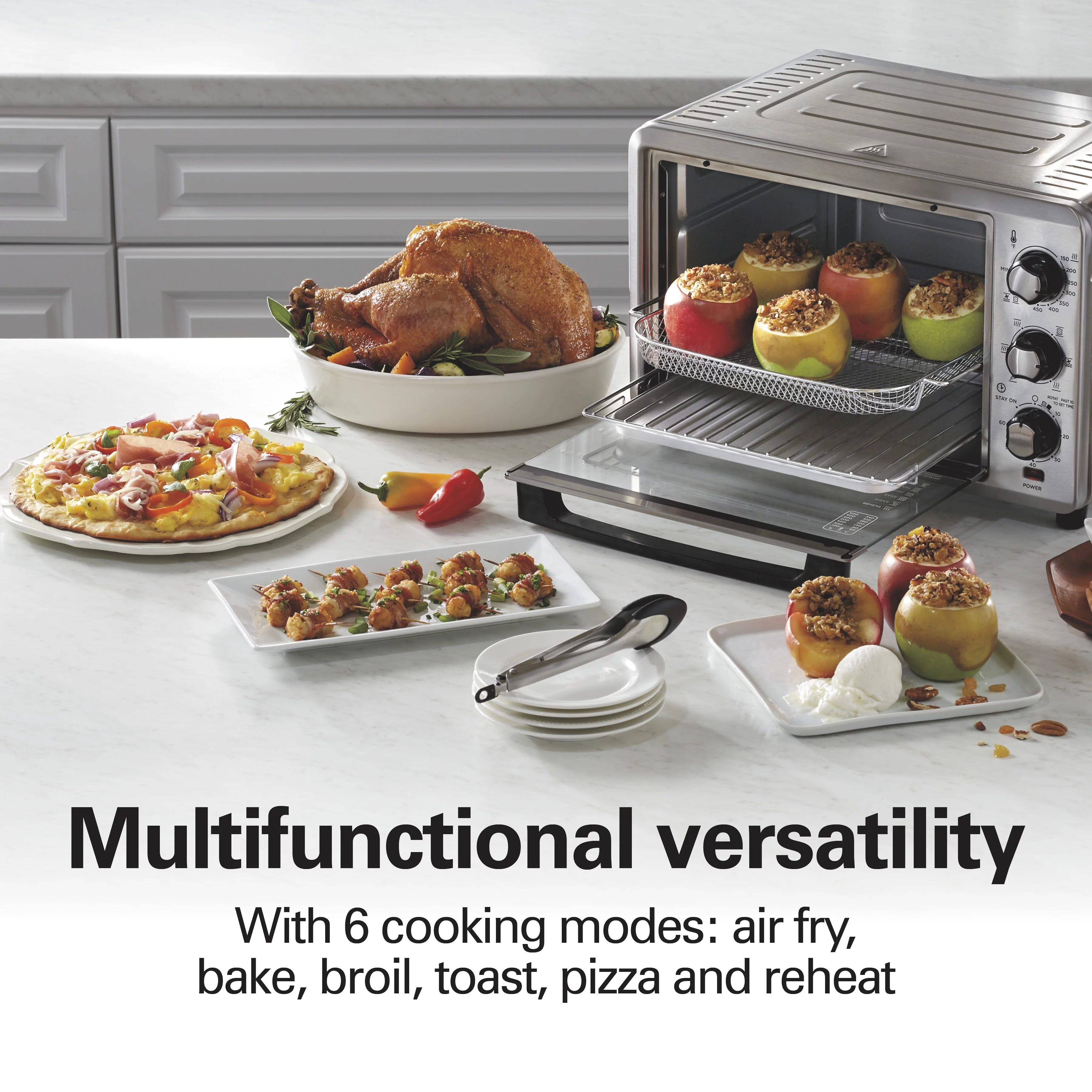 Hamilton Beach Sure-Crisp Air Fryer Toaster Oven, 6 Slice Capacity, Stainless Steel, 31196