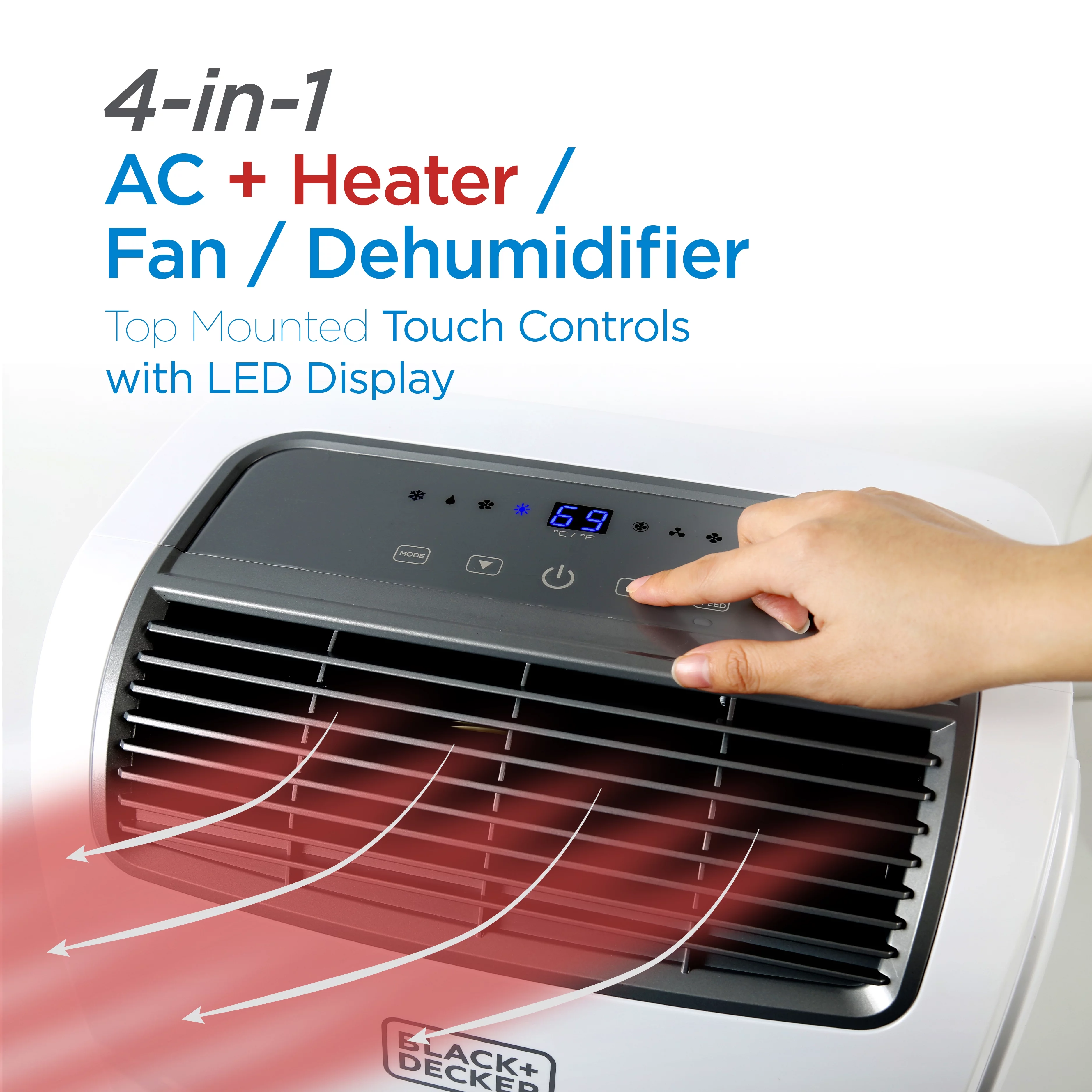 BLACK+DECKER BPACT14HWT Remote Control Portable Air Conditioner, 14,000 BTU +HEAT, White
