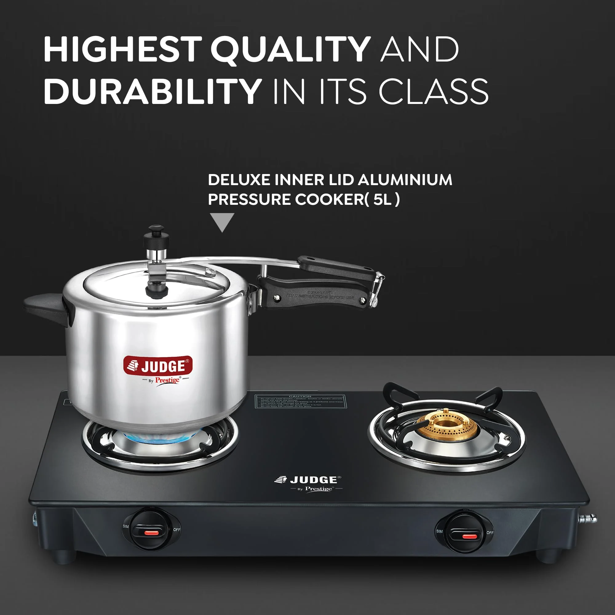Judge By Prestige Deluxe 5 L Induction Bottom Pressure Cooker (Aluminium)