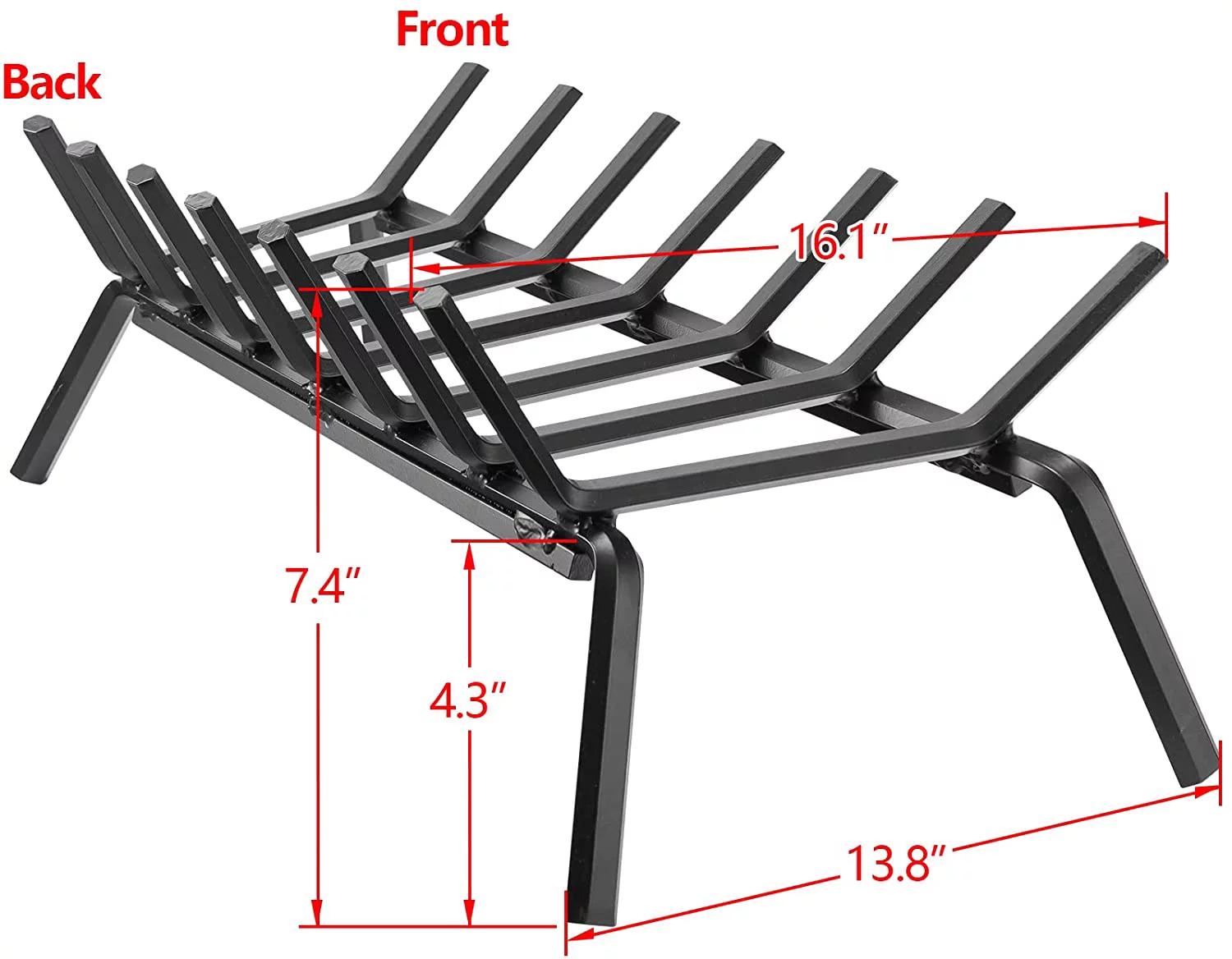 Amagabeli Fireplace Grates 30 Inch Wide Heavy Duty Solid Steel Fireplace Log Grate for Indoor Wood Holder Wrought Iron Fire Grate Wood Rack for Outdoor Kindling Wood Stove Hearth Burning Rack Black