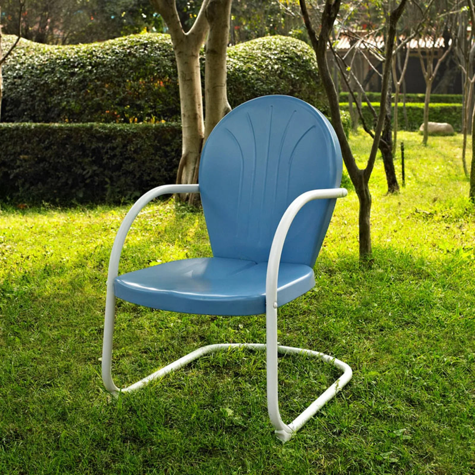 Crosley Furniture Griffith Metal Patio Chair in Tangerine Gloss