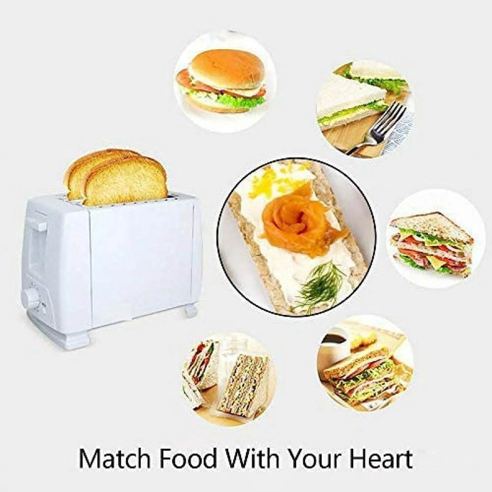 2 Slice Toaster Tragbarer Haushalt 800W mit 7 Temperatureinstellungen Bewegliches Brot Kr��melablage Einziehbare Rollenbefestigung Automatische Toast Sandwich Maschine