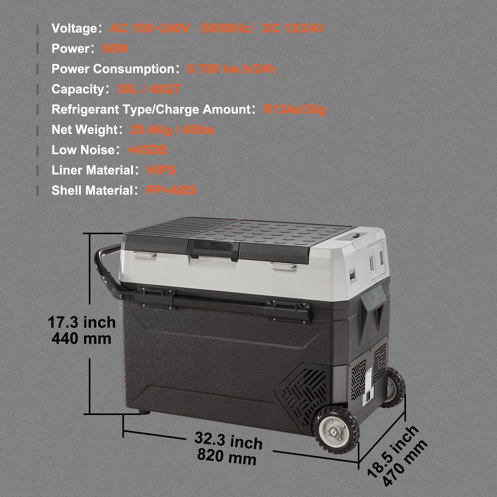 BENTISM 12 Volt Car Refrigerator Portable Freezer 48Qt Dual Zone with APP Control