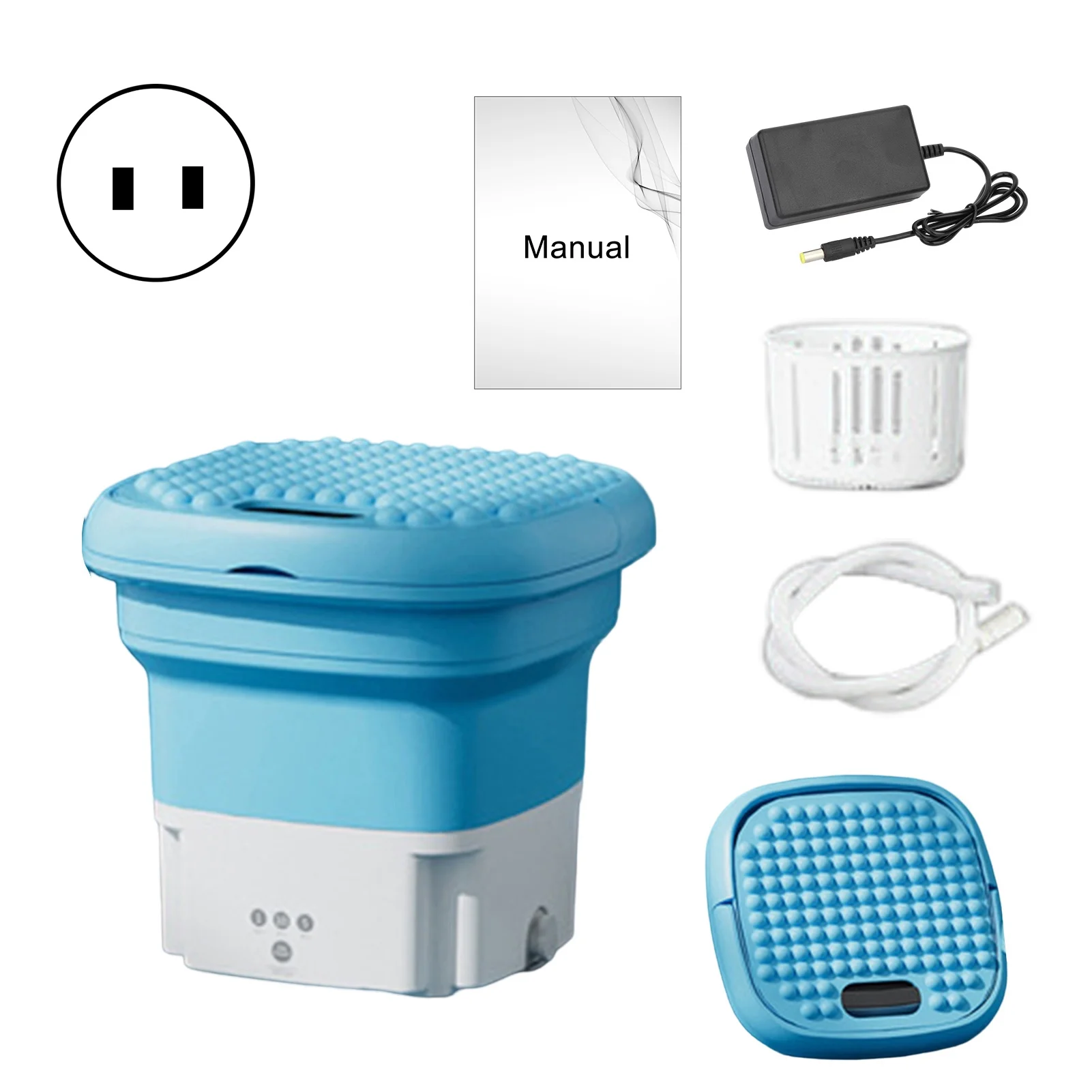 GoldHub 6.5L Portable Washing Machine Foldable Clothes Washer Strong Stain Removal Powerful Laundry Machine for Baby Clothes Underwear