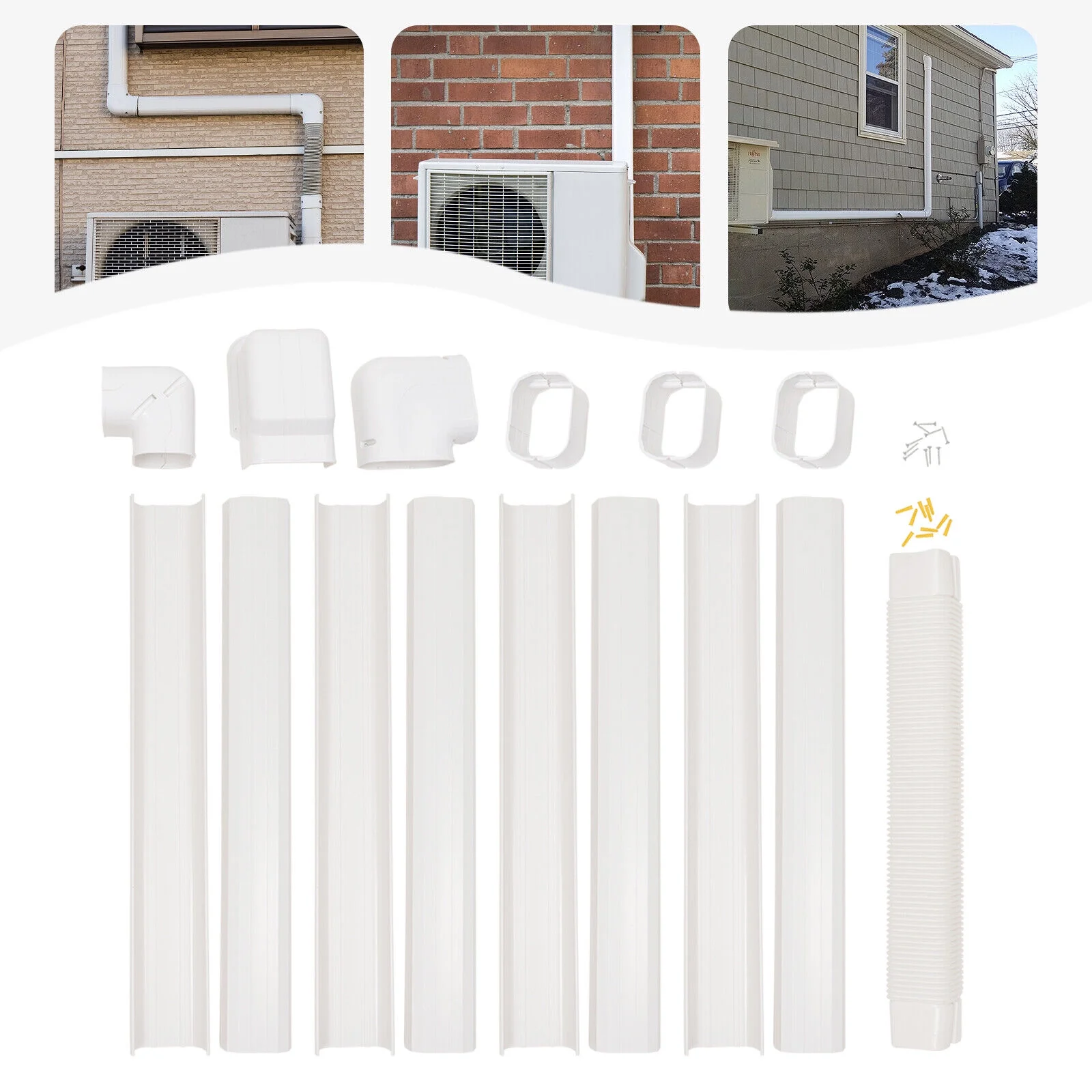 5' 17Ft Air Conditioner PVC Line Set Cover Kit for Split Central AC & Heat Pump