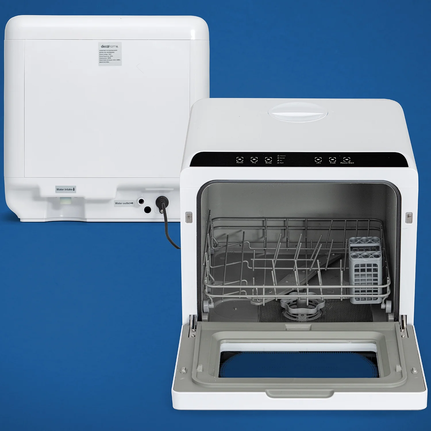 Deco Home Portable Countertop Dishwasher with Water Tank and Hook Up, 5 Cleaning Modes