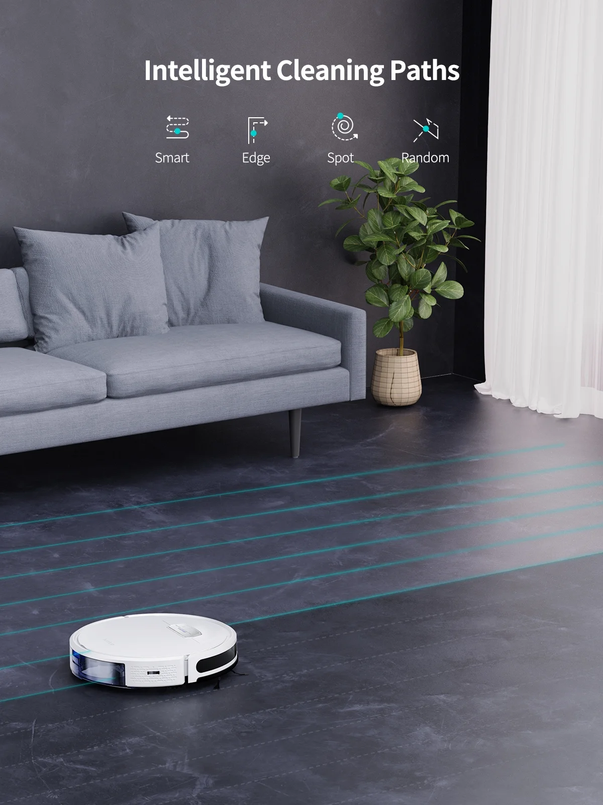 Honiture Robot Vacuum, 4000Pa Smart Robot Vacuum Cleaner and Mop Combo Compatible with Alexa/Wifi/App, 150min Runtime, for Pet Hair, Hard Floors, Carpet, Blanket