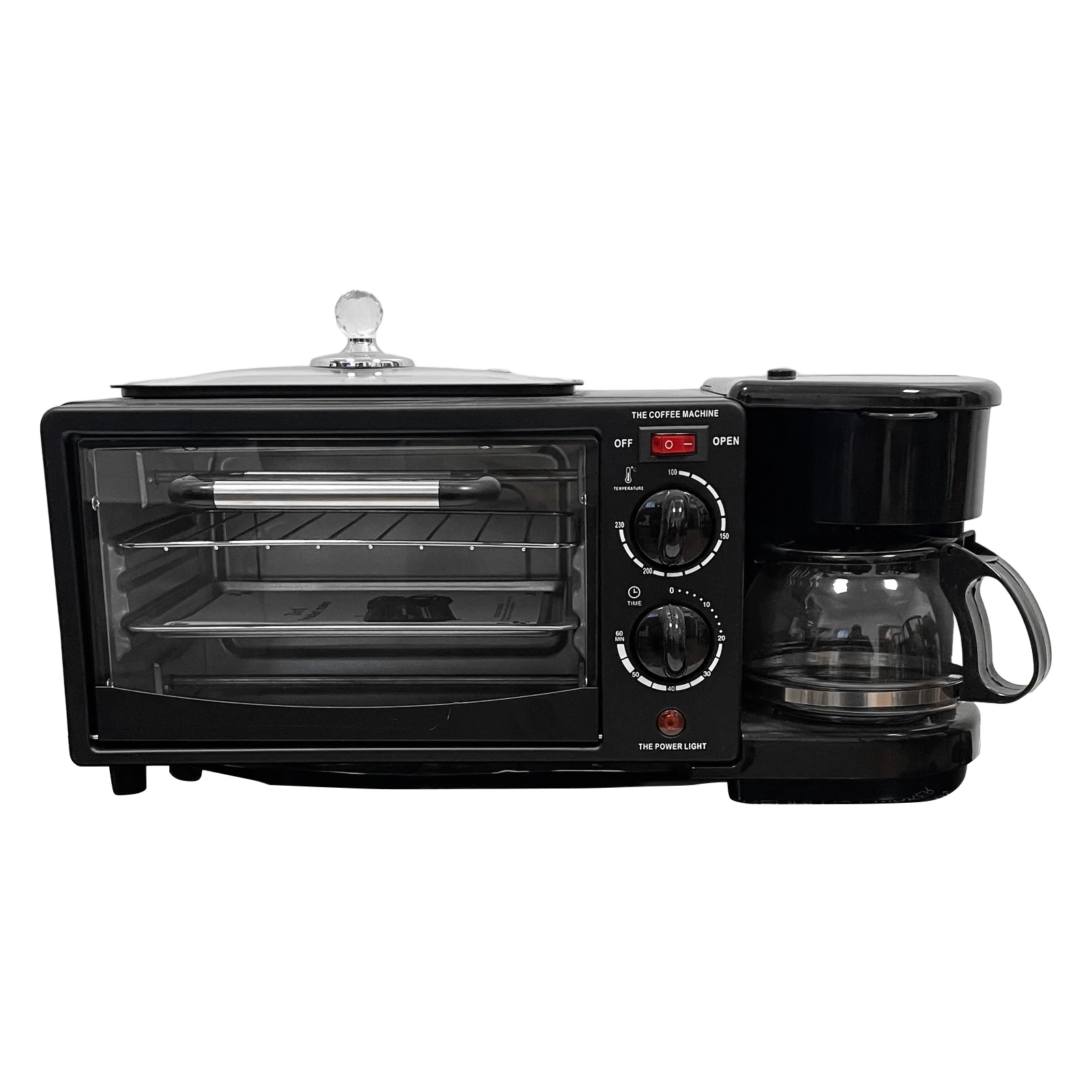 HEVIRGO 1 Set Electric Breakfast Machine 3-in-1 Safe 220V Double Heating Pipe Toaster Household Supplies