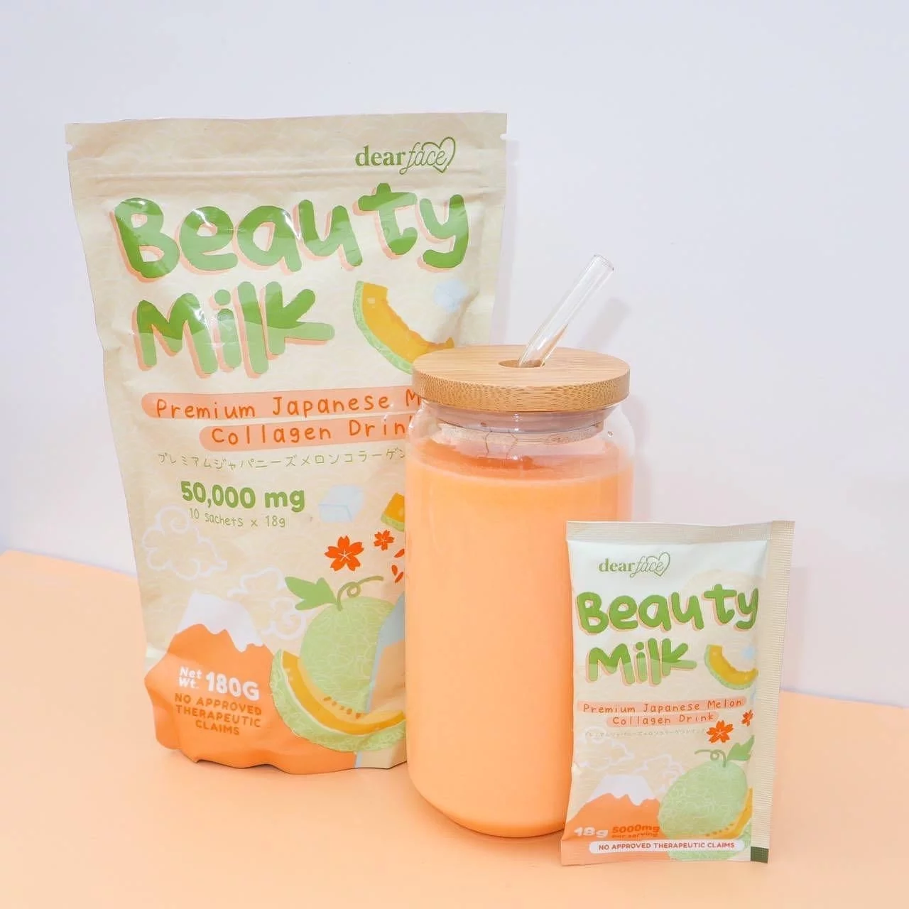 Dear Face Beauty Milk Japanese Collagen Melon & Strawberry & Lychee