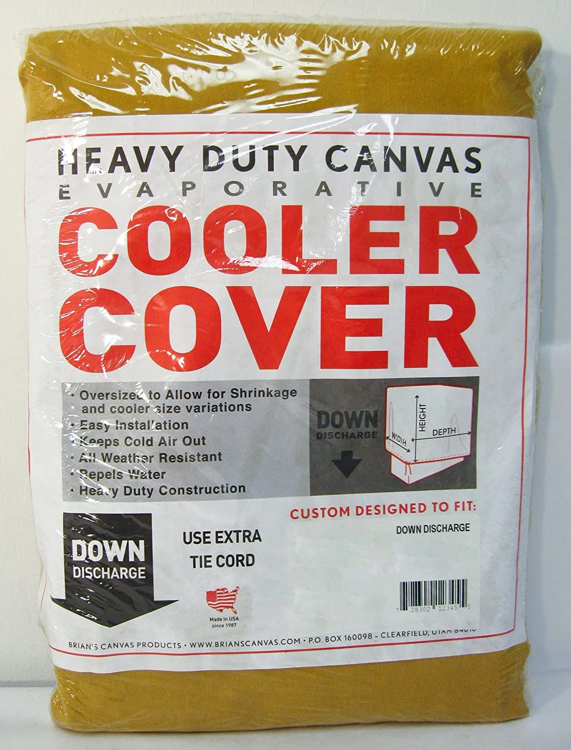 36'W x 36'D x 36'H Down Draft Heavy Duty Canvas Cover for Evaporative Swamp Cooler (36 x 36 x 36)