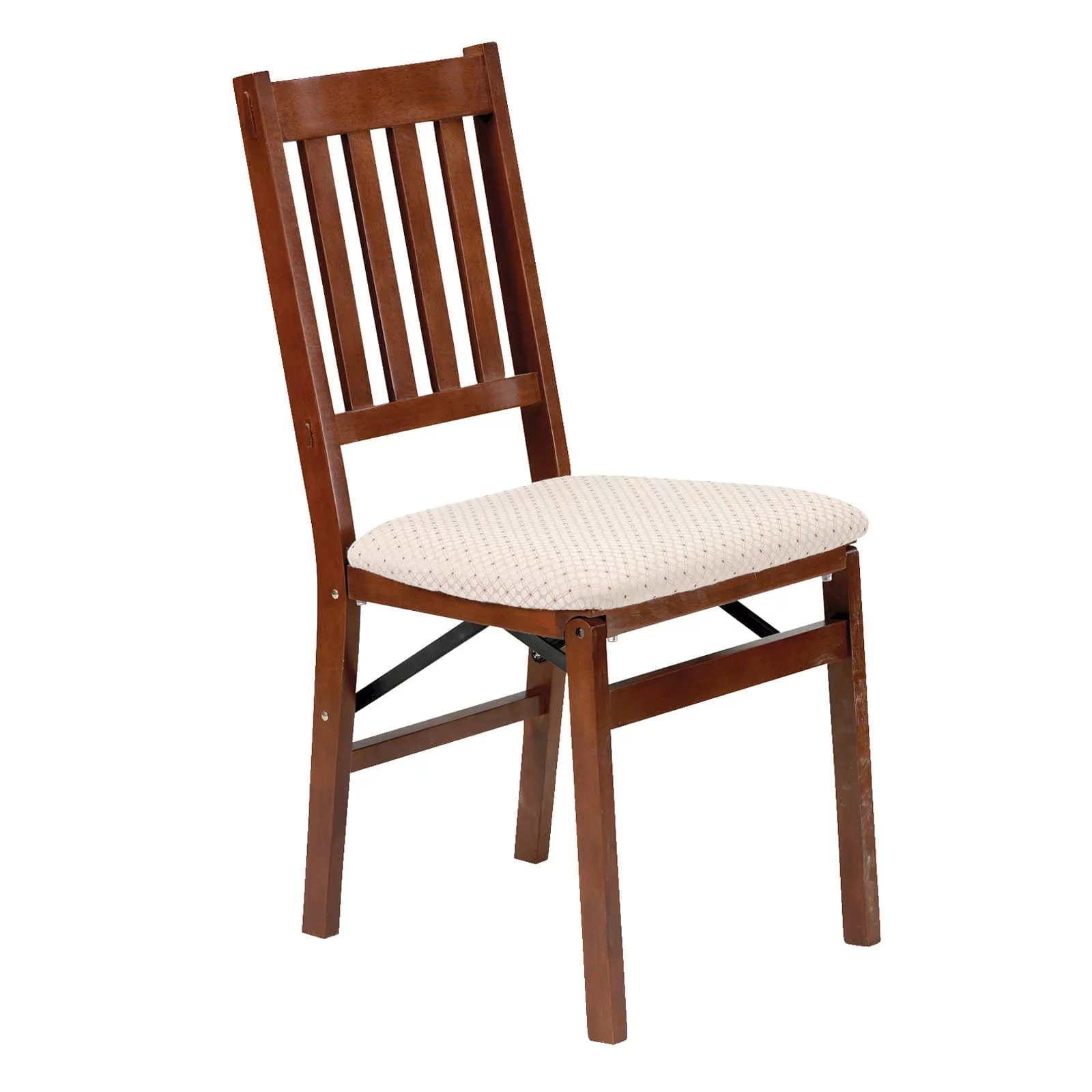 Arts and Craft Harwood Stakmore Adult Folding Chair with Blush Upholstery - Oak Finish