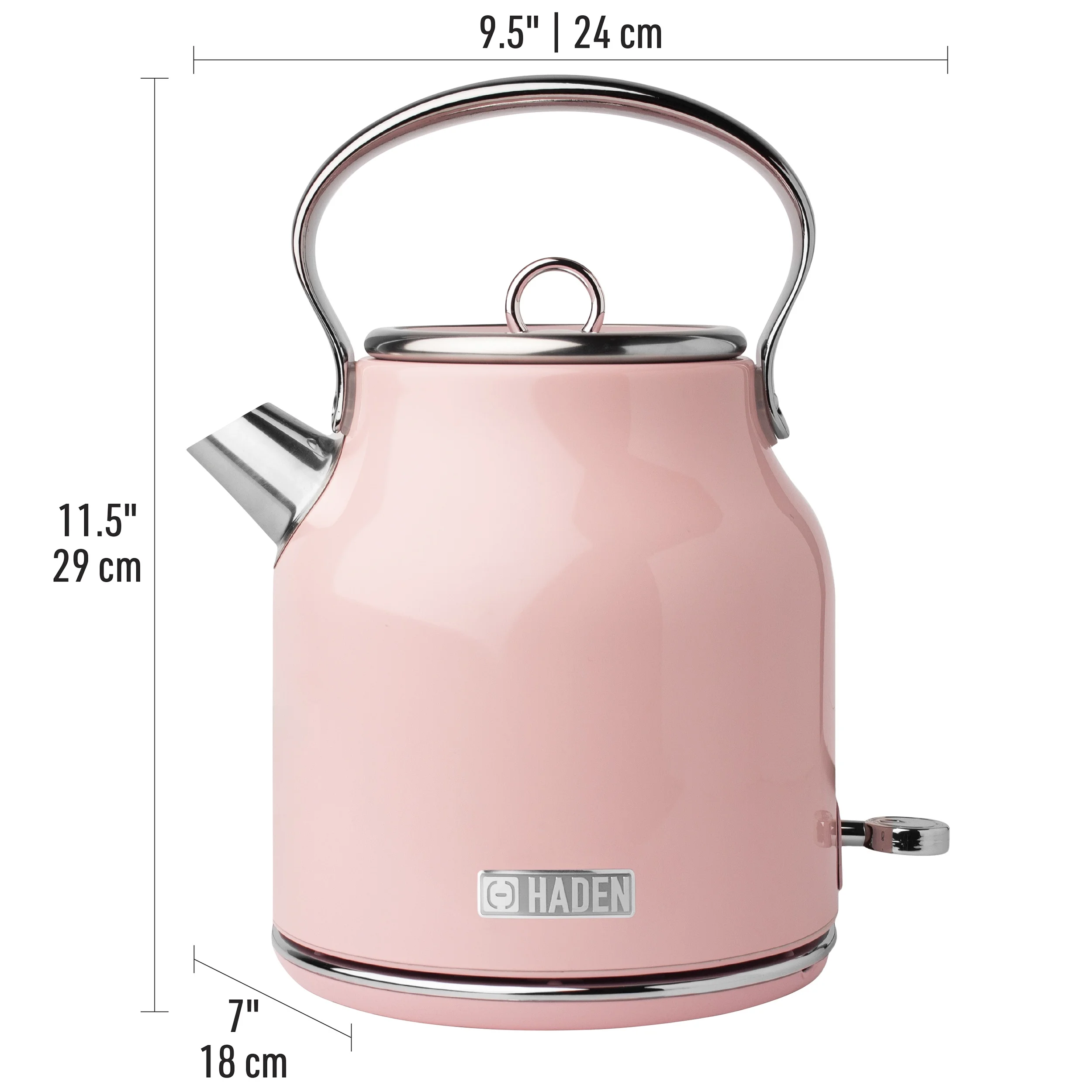 Haden Heritage 1.7 Liter Stainless Steel Electric Tea Kettle, English Rose - 75043