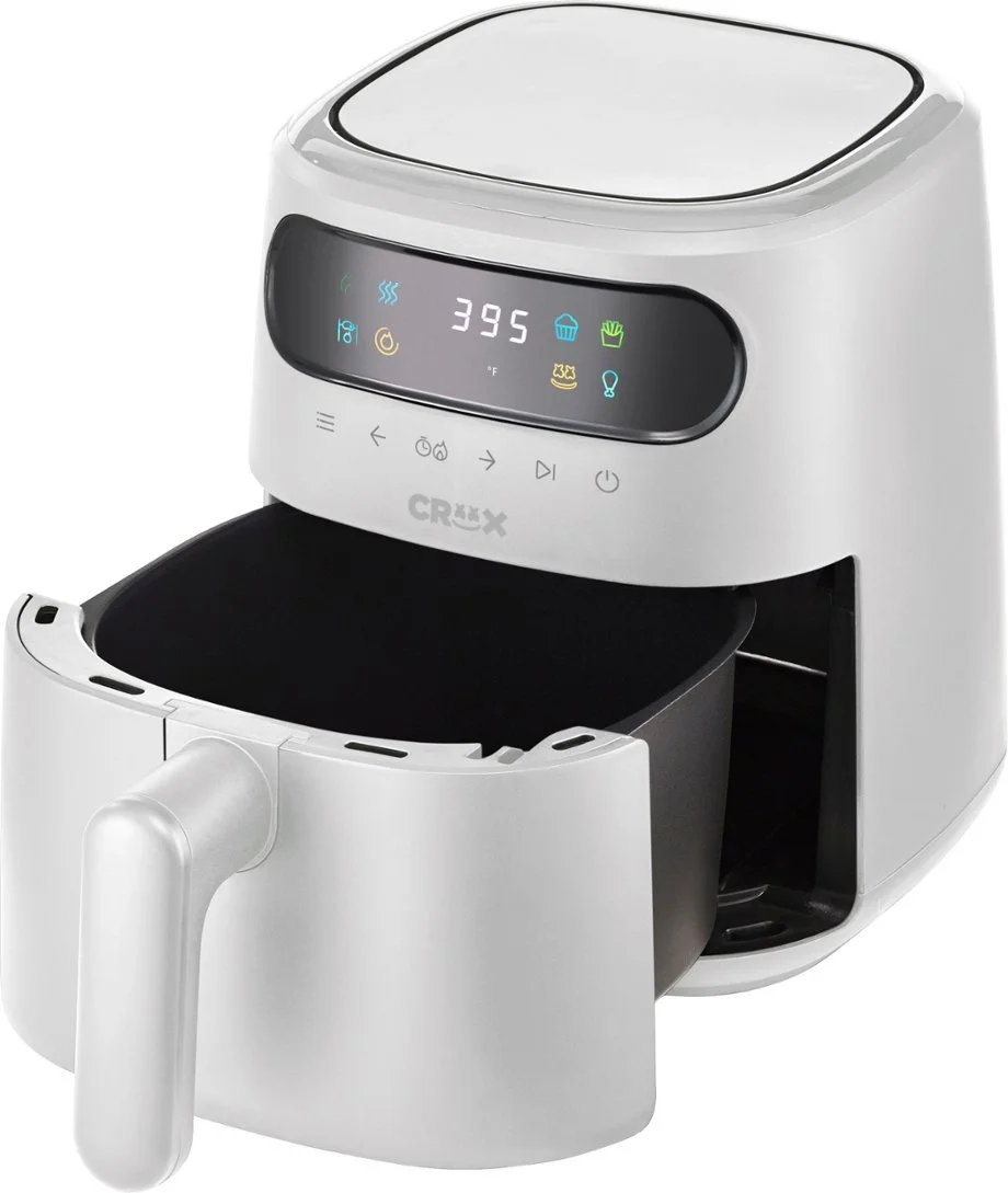 CRUX - 3-qt. Digital Air Fryer Kit with TurboCrisp - White 6507387