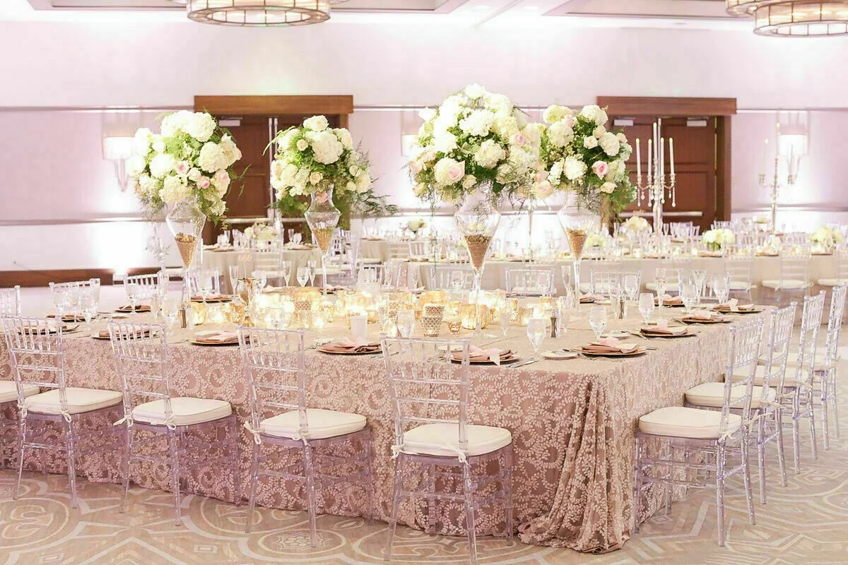 Foh Set of 4 Acrylic Clear Chiavari Chairs, Dining Chair, Accent Event Chairs for Wedding Party