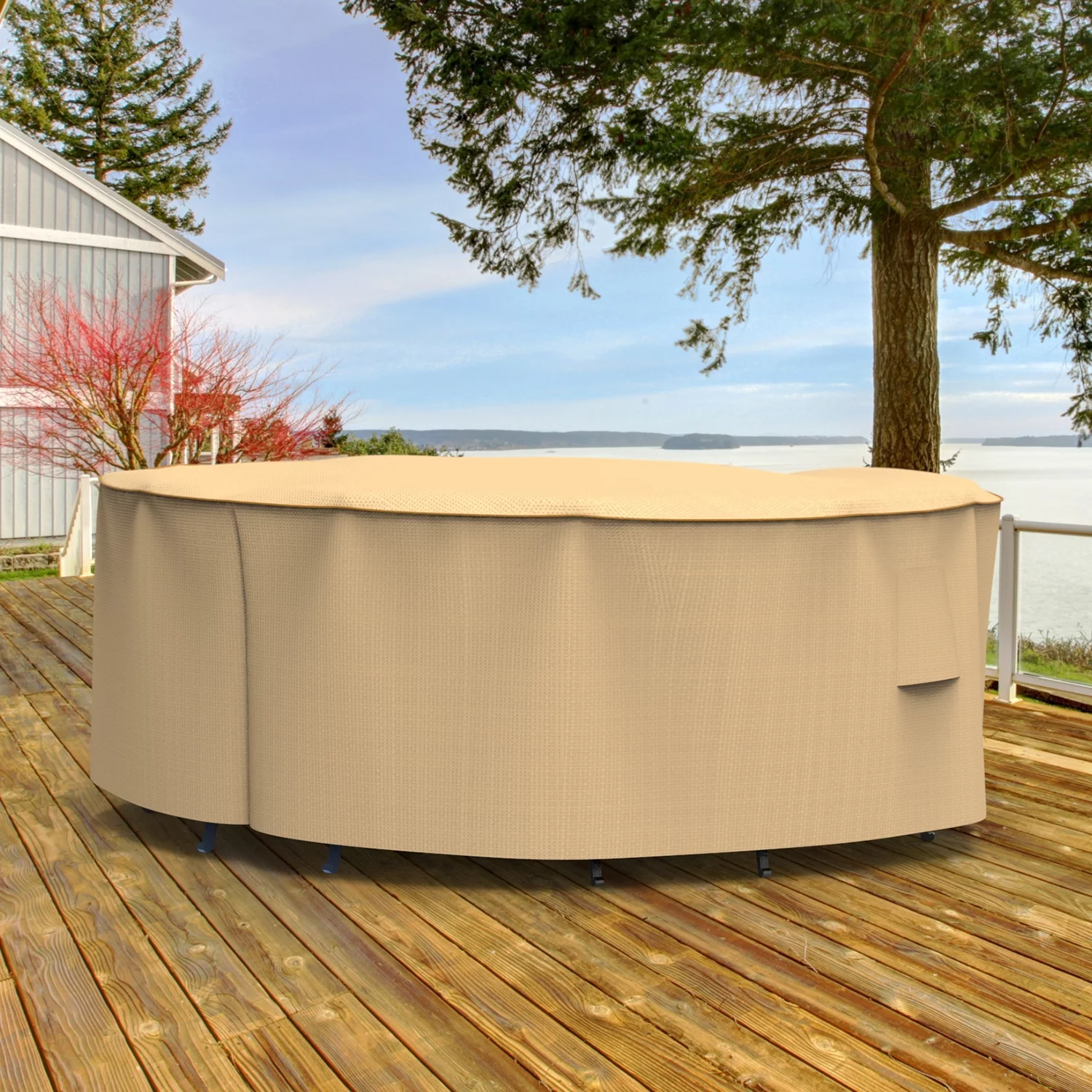 Budge Industries StormBlock? Savanna Round Patio Table and Chairs Combo Cover - 88 diam. x 30H in.