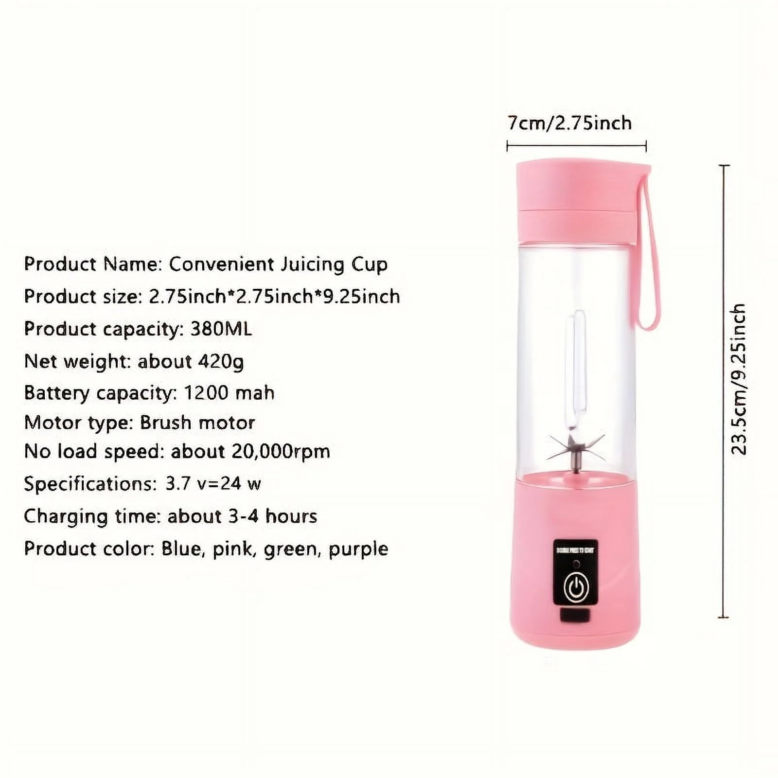1pcs Wireless Portable Blender, USB Rechargeable Mini Juice Blender For Juice Shakes And Smoothies, Juice, Milk, Fruit Vegetable Mini Juicer