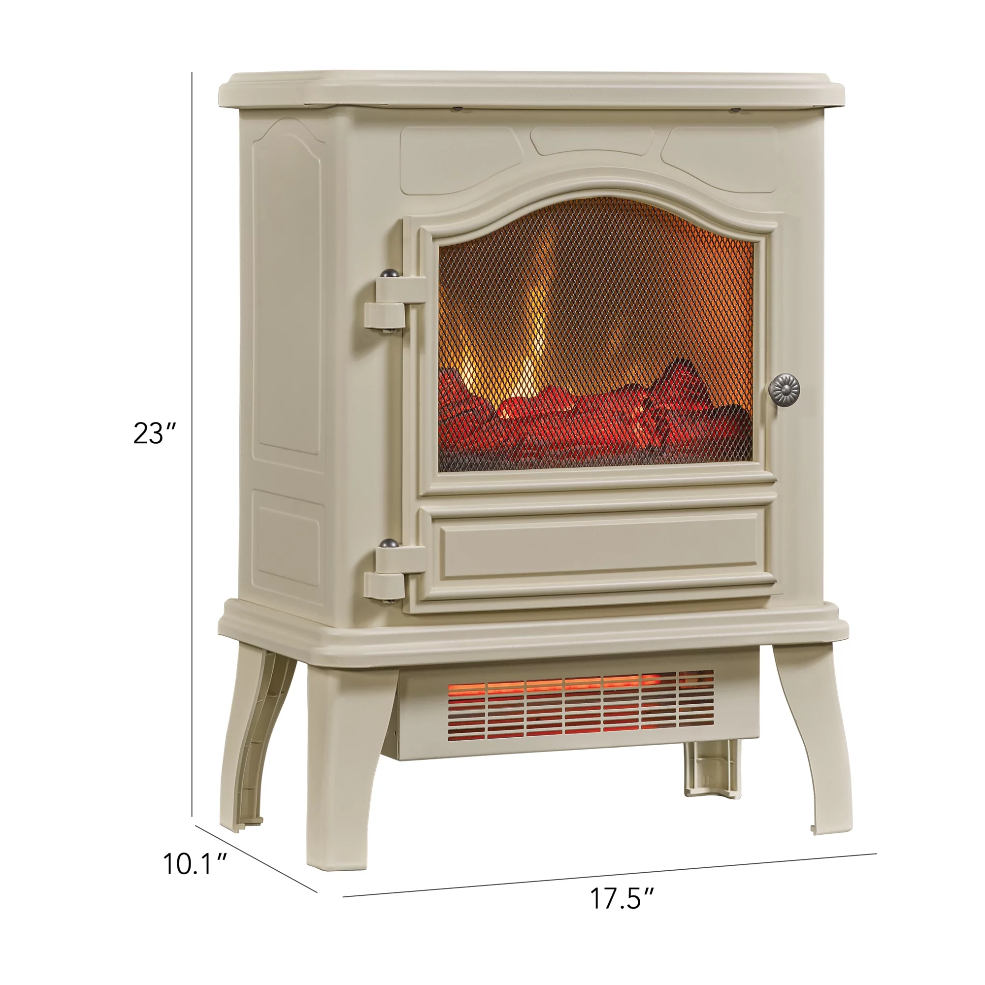 ChimneyFree Powerheat Infrared Quartz Electric Stove Heater, 1500W, Cream