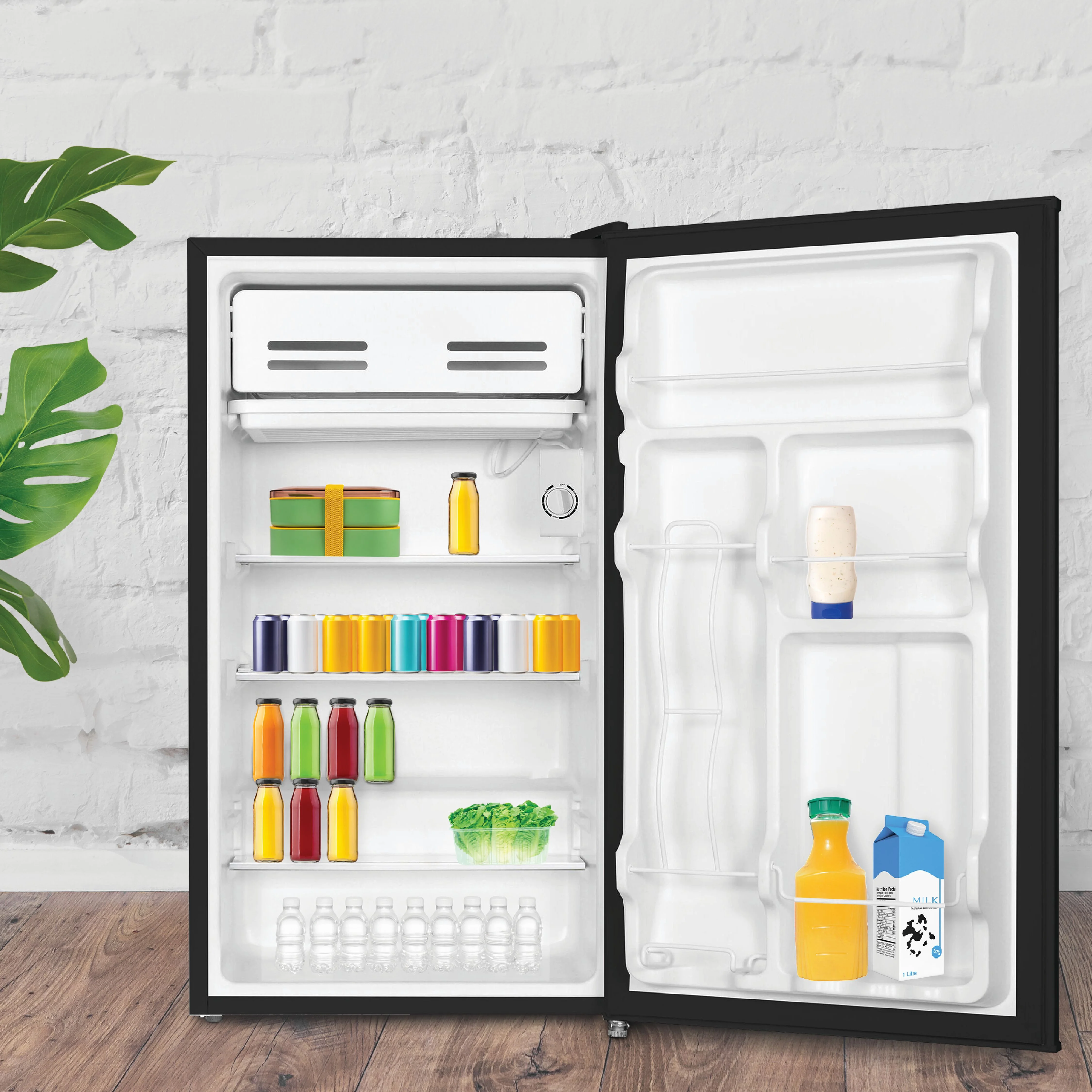 Keystone New Standard Door 3.3 Cu. ft. Compact Refrigerator with Freezer, Black, KSTRC331DB