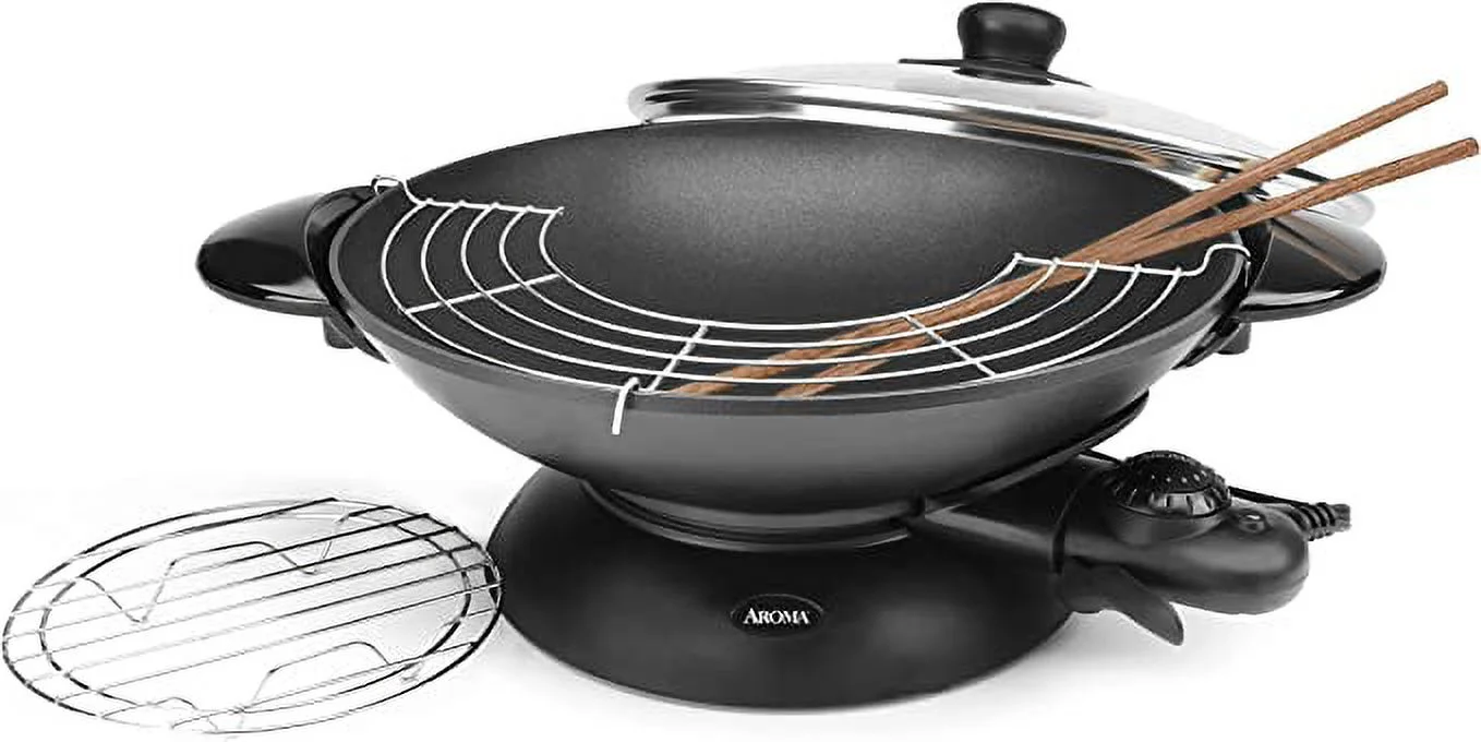 Aroma? Professional 5Qt. Electric Wok �� Black�� New (AEW-307)