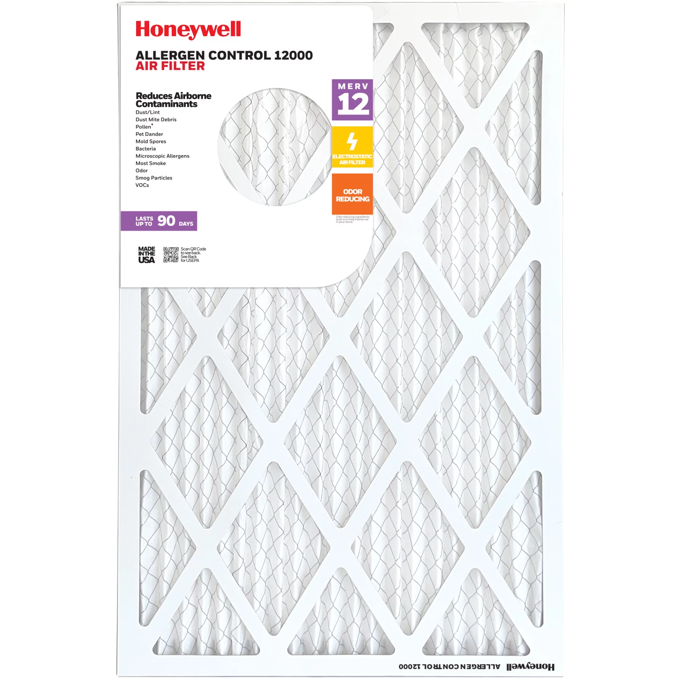 Honeywell 20x30x1 MERV 12 Pleated HVAC Furnace Air Filter -12 Pack