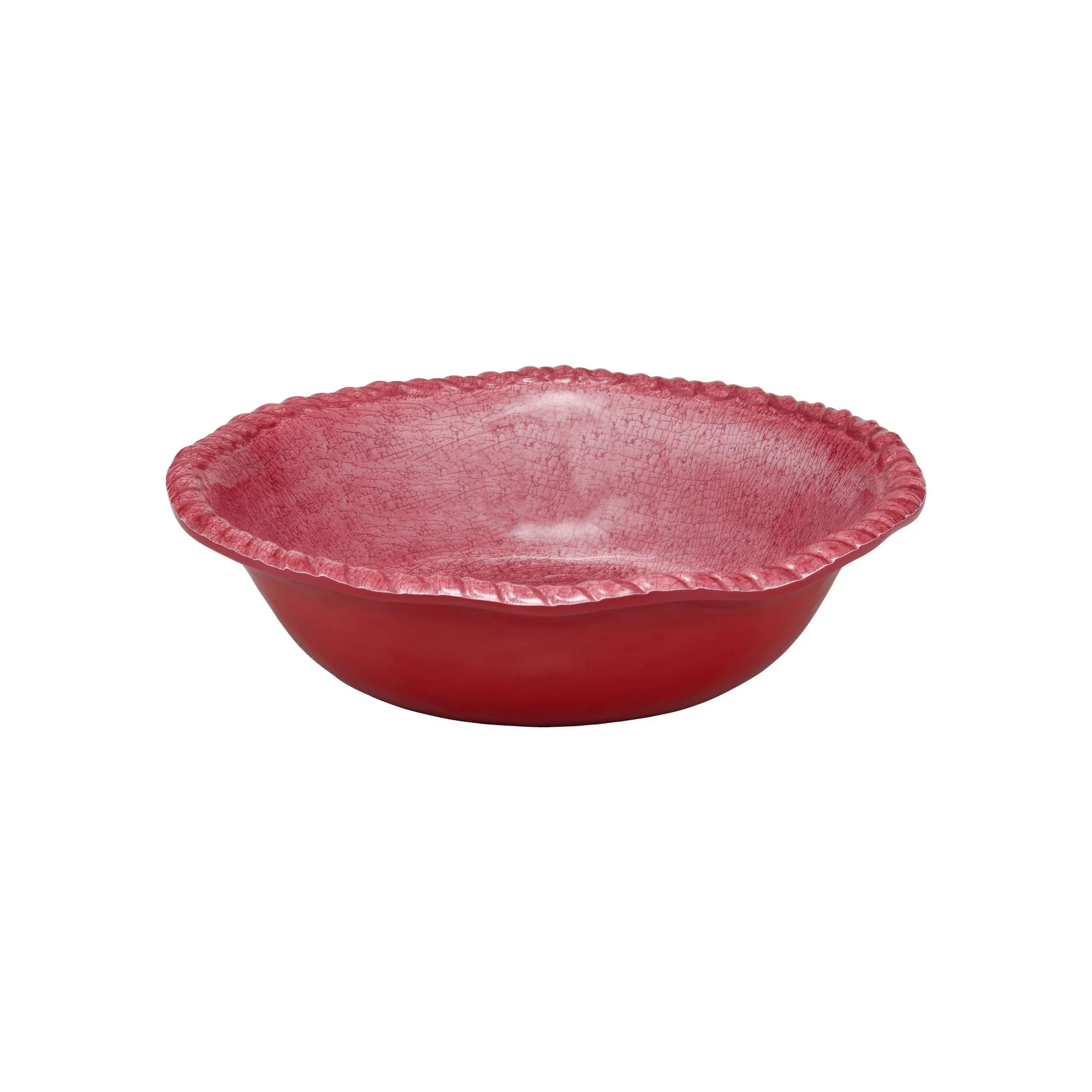 Gourmet Art 16-Piece Rope Melamine Dinnerware Set, Red, Includes Dinner Plates, Salad Plates, Dessert Plates, Bowls, Service for 4.