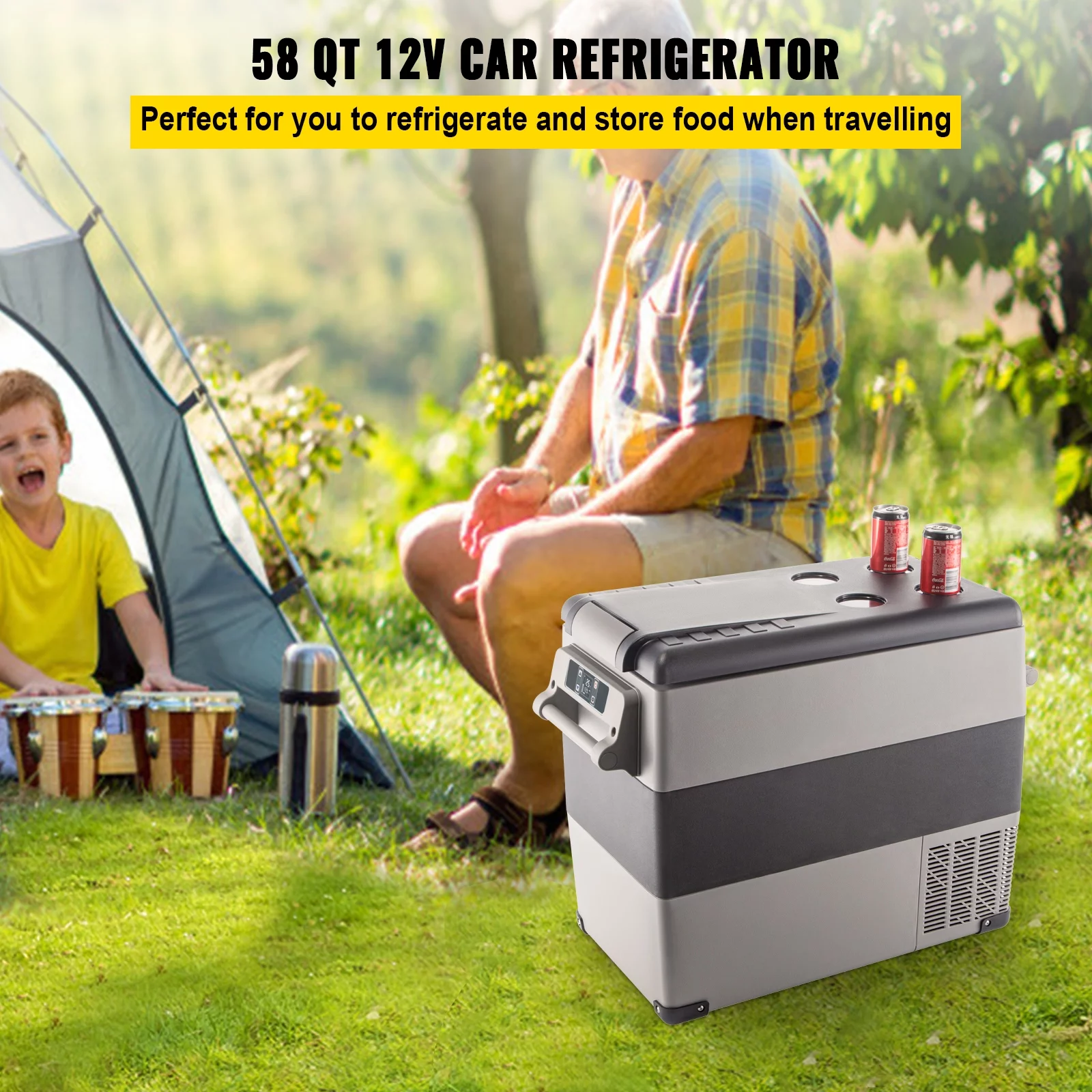 BENTISM 55L Compressor Portable Small Refrigerator Cooler Freezer Home And Car Vehicular Fridge