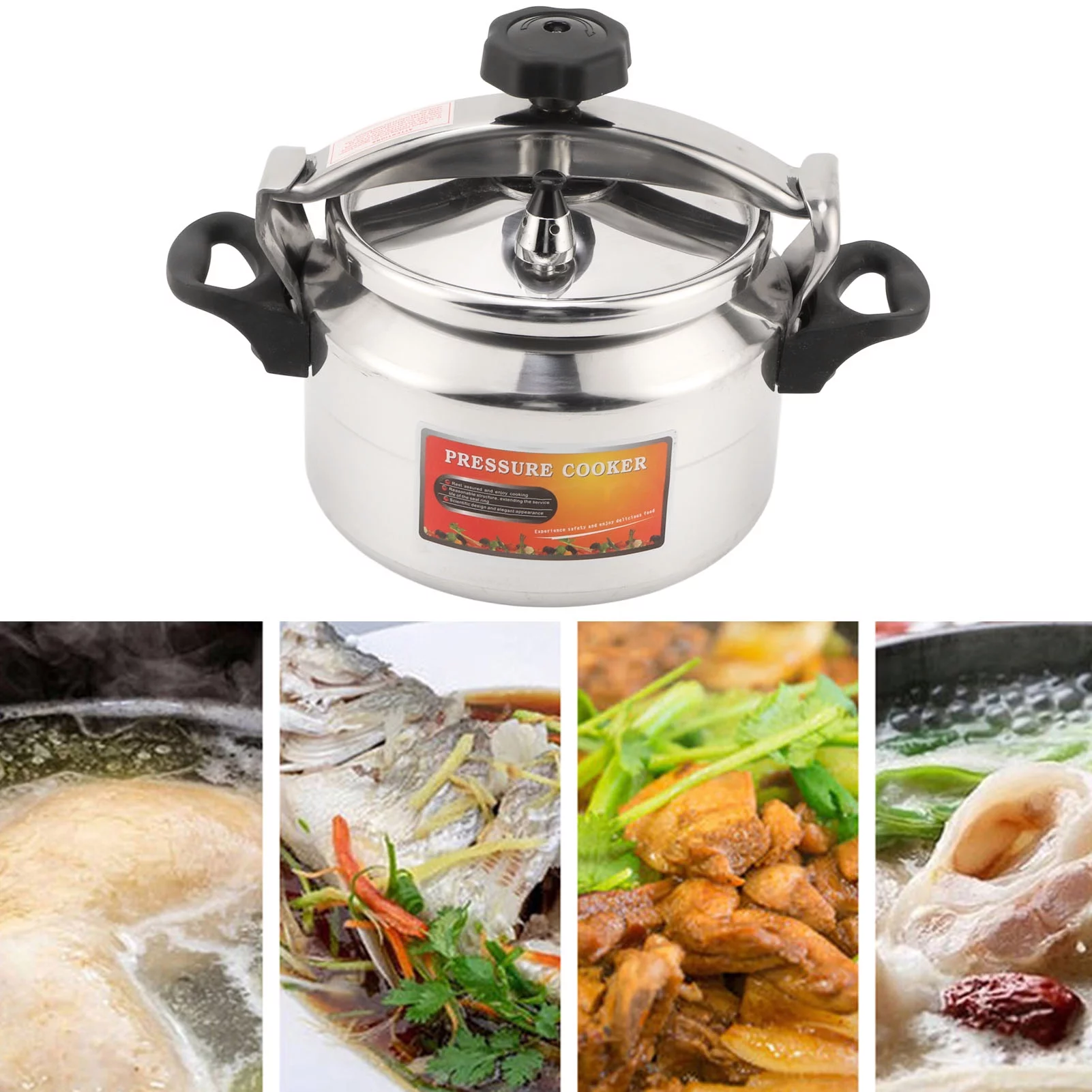 4.3 Quart Pressure Cooker Stove Fast Cooker Stovetop Pot for Gas or Electric Stoves