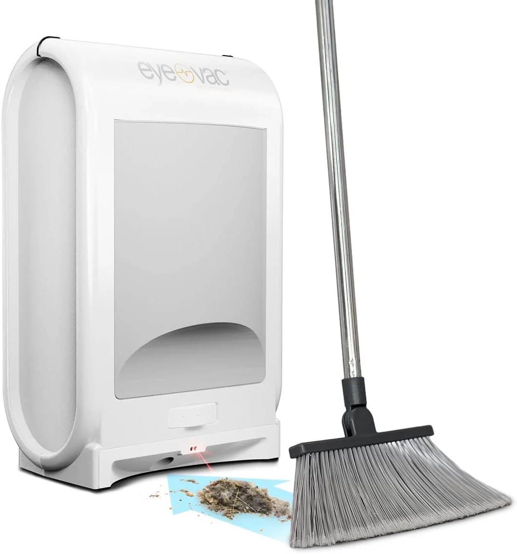 EyeVac Pro Touchless Vacuum Automatic Dustpan - Ultra Fast & Powerful - Great for Sweeping Salon Pet Hair Food Dirt Kitchen, Corded Canister Vacuum, Bagless, Automatic Sensors, 1400 Watt (Silver)