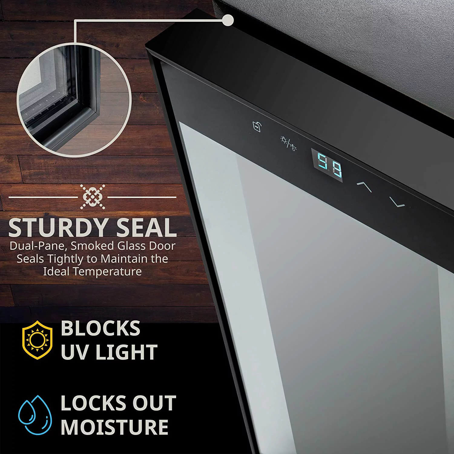 Ivation 34 Bottles Wine Fridge W/ Wi-Fi App, Freestanding Wine Cooler Refrigerator with Lock