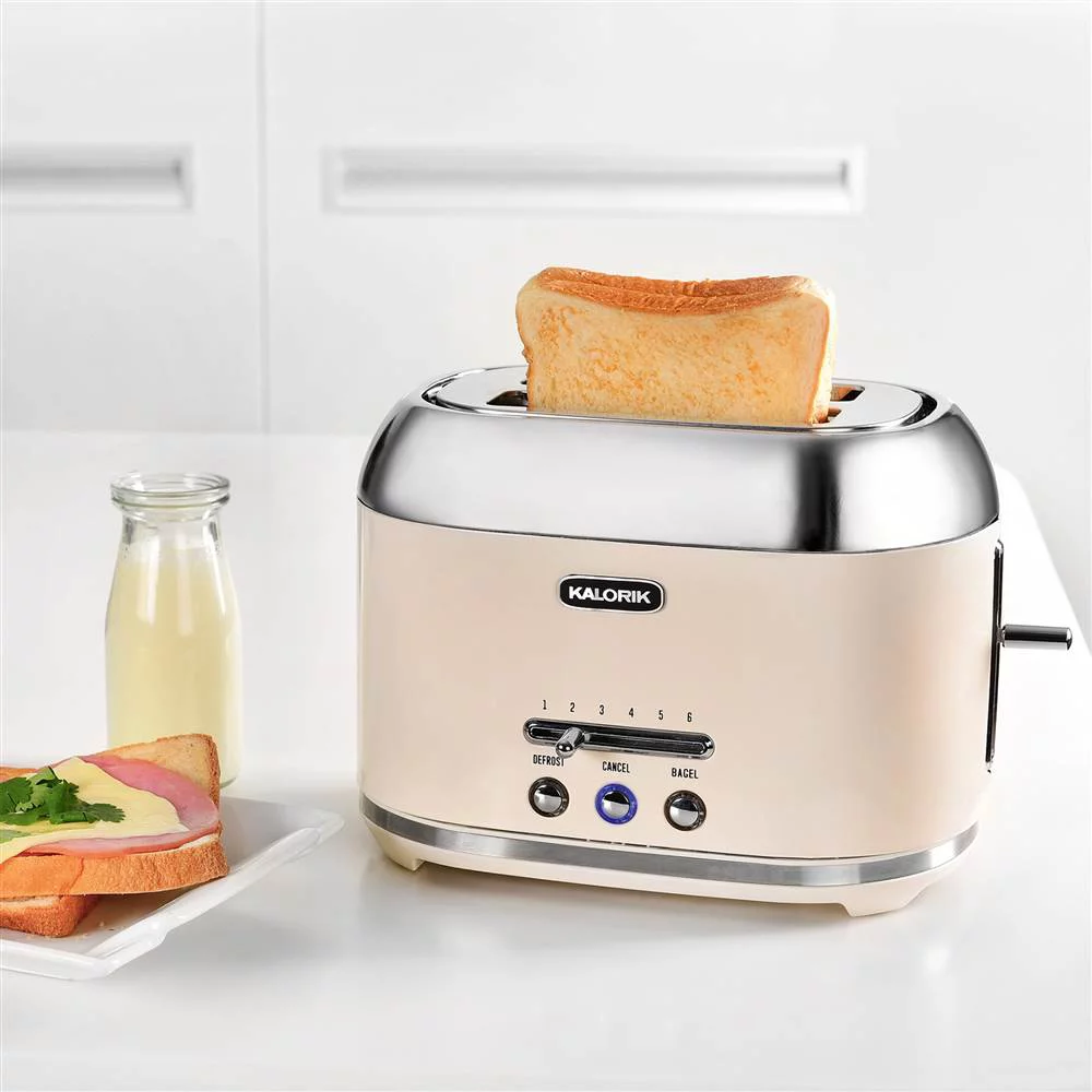 Kalorik 2-Slice Retro Toaster, Cream