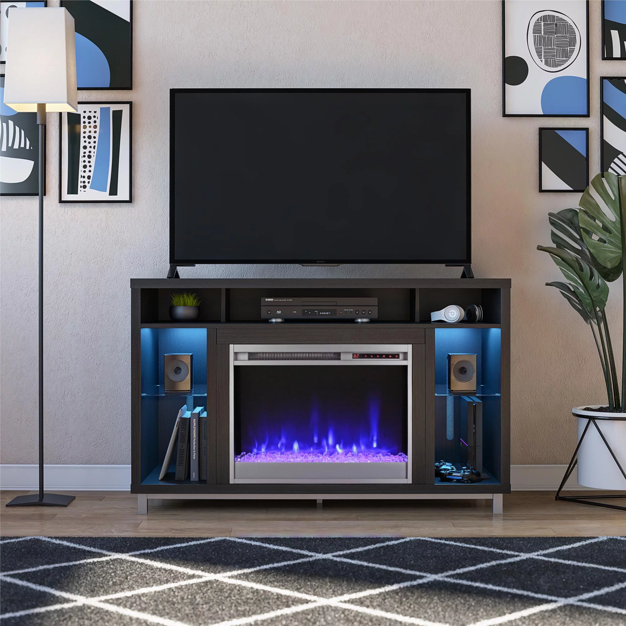 Ameriwood Home Lumina Fireplace TV Stand for TVs up to 48