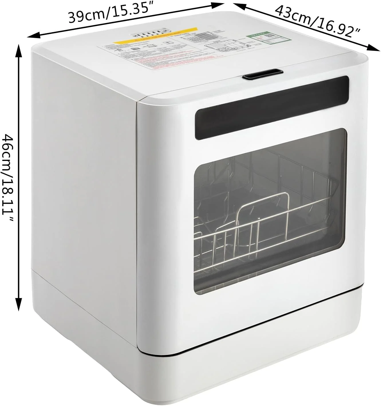Countertop Dishwasher, White Portable Dishwasher with Water Tank 4 Washing Programs, 158��F High-Temperature Disinfection, 360�� Spraying Dishwasher for RVs, Apartments, Dormitories,Home Kitchen